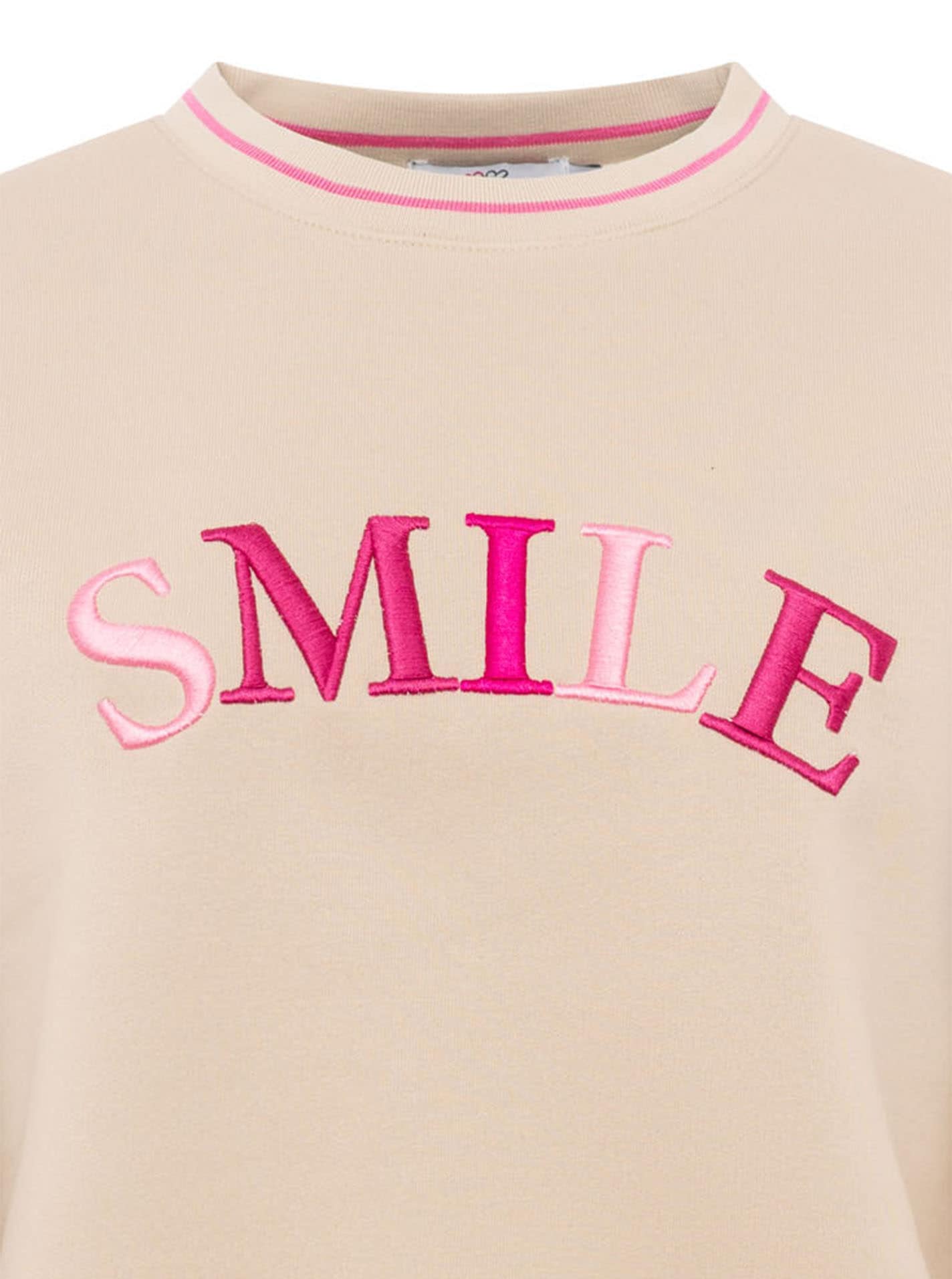 Zwillingsherz Hoodie »"Smile Shine"«, Rundhals, mit Lurexstreifen an den Bündchen, glänzende Stickerei
