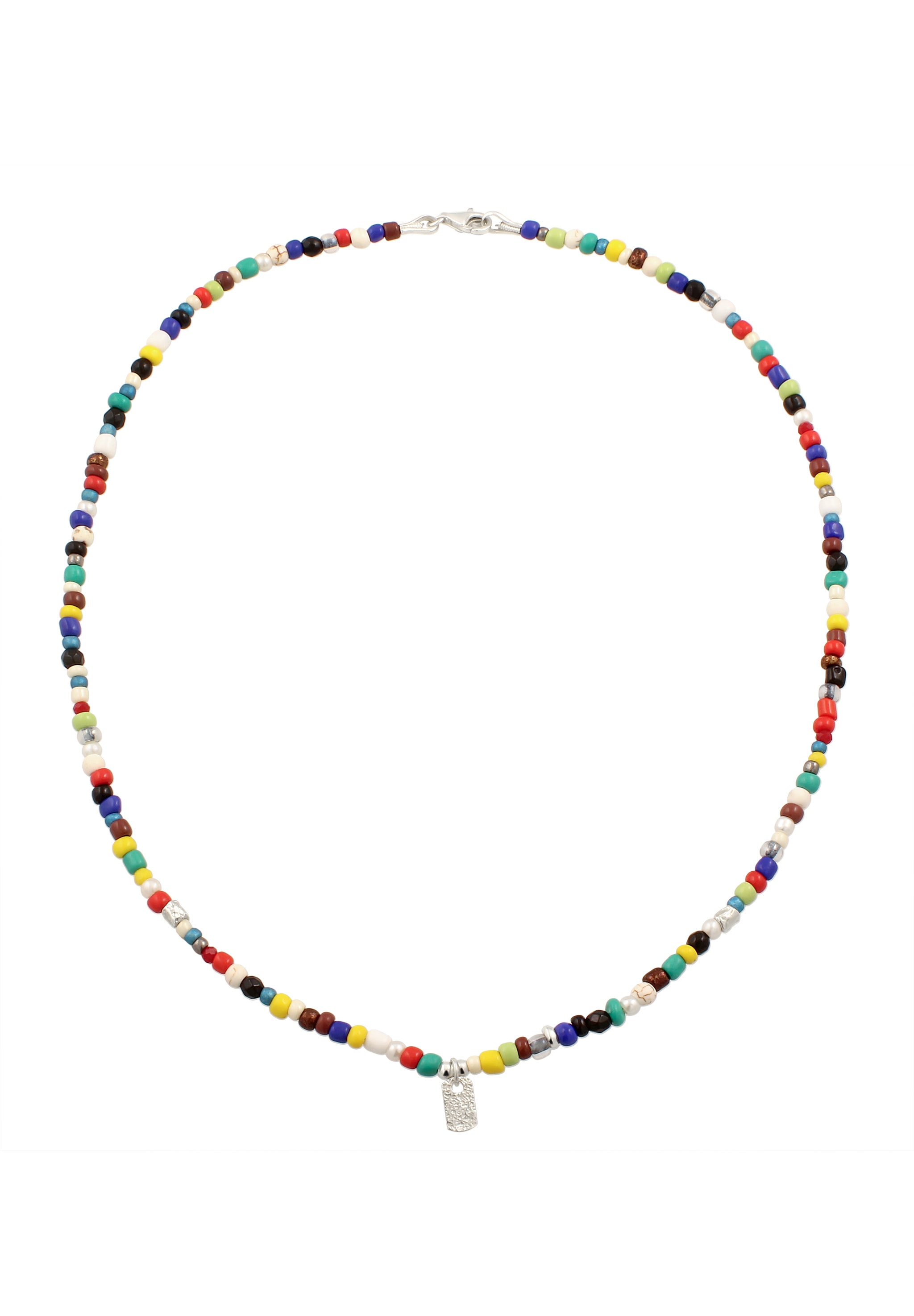 Kuzzoi Kette mit Anhänger »Halskette Tag Anhänger Synthetischer Achat Synthetischer Howlite Schwarz 925 Sterling Silber«
