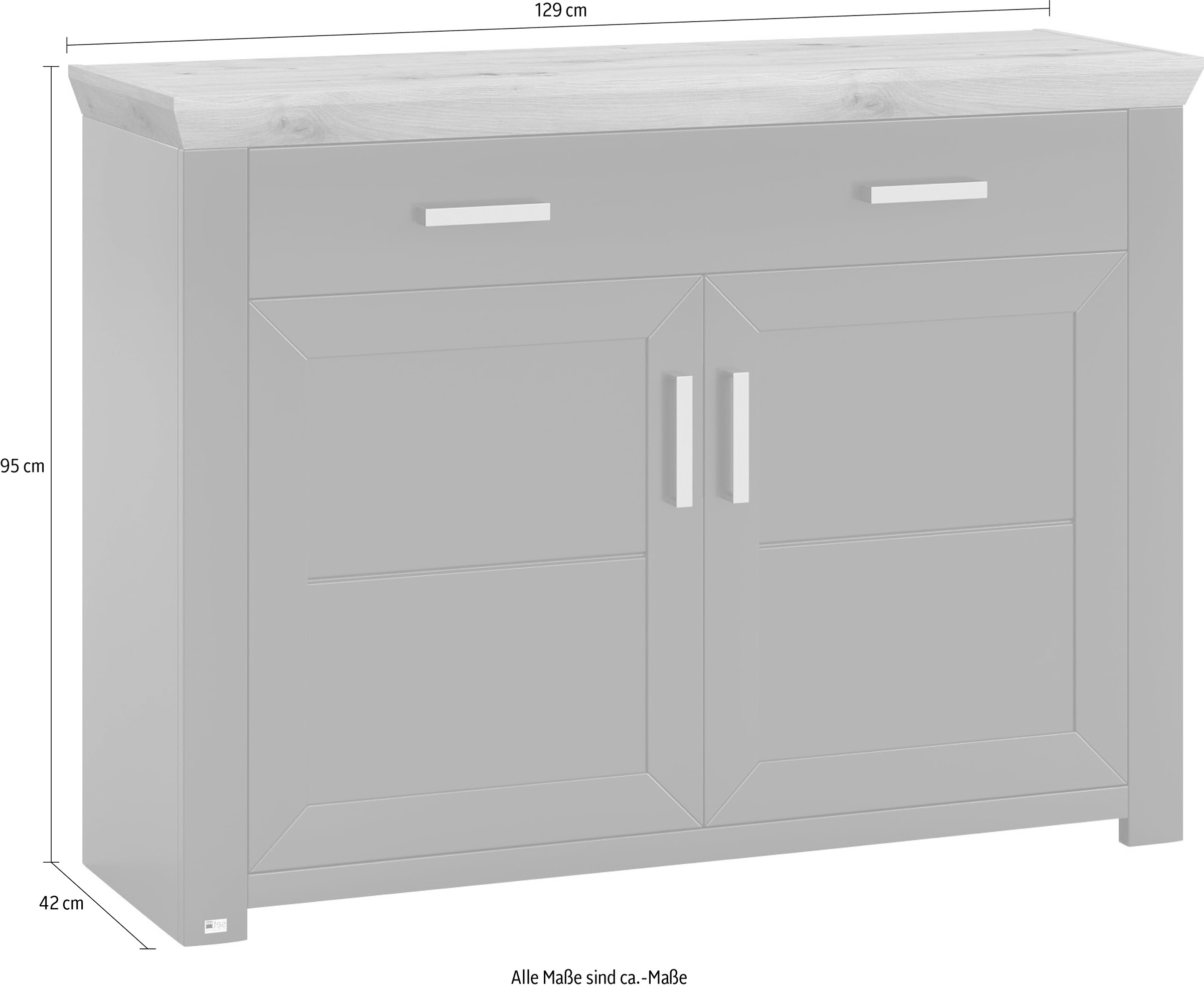 set one by Musterring Sideboard »York«, Typ 53, in 3 Farbvarianten erhältlich, Landhausstil, Maße 129 x 95 cm