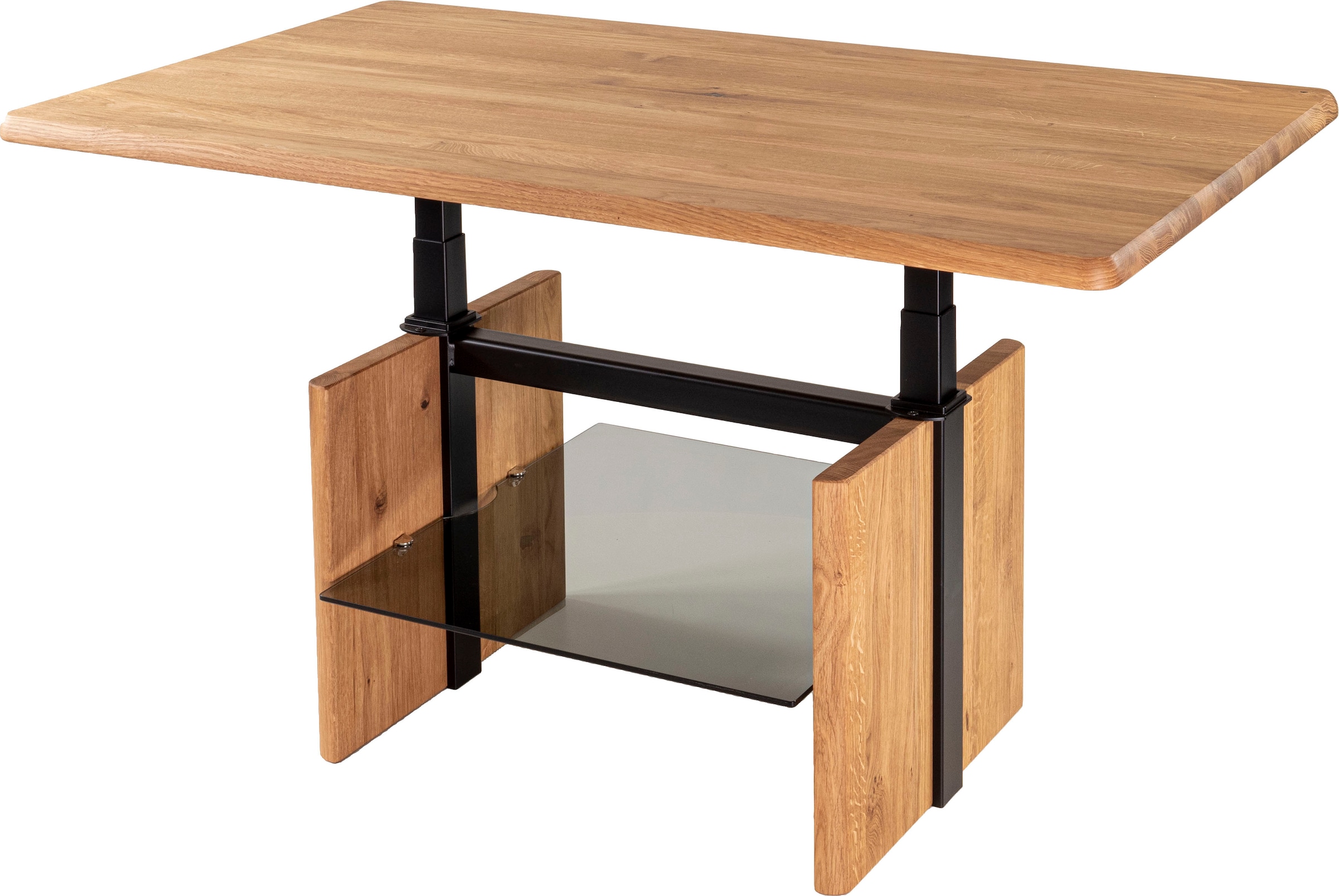 Vierhaus Couchtisch, Couchtisch, Platte wildeiche, höhenverstellbar durch Ilse Liftmechanik