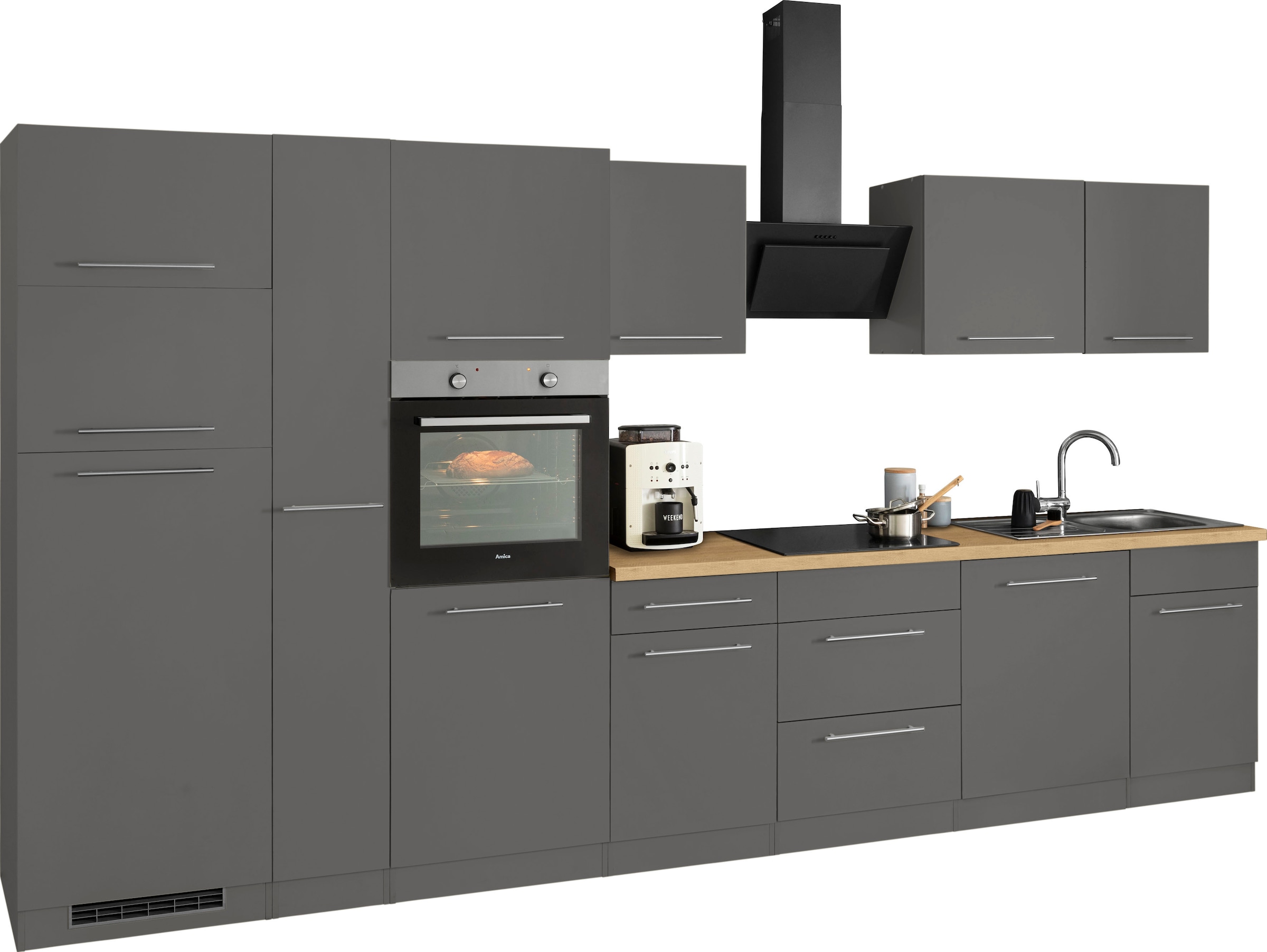 wiho Küchen Küchenzeile »Unna«, mit E-Geräten, Breite 370 cm auf Rechnung  kaufen