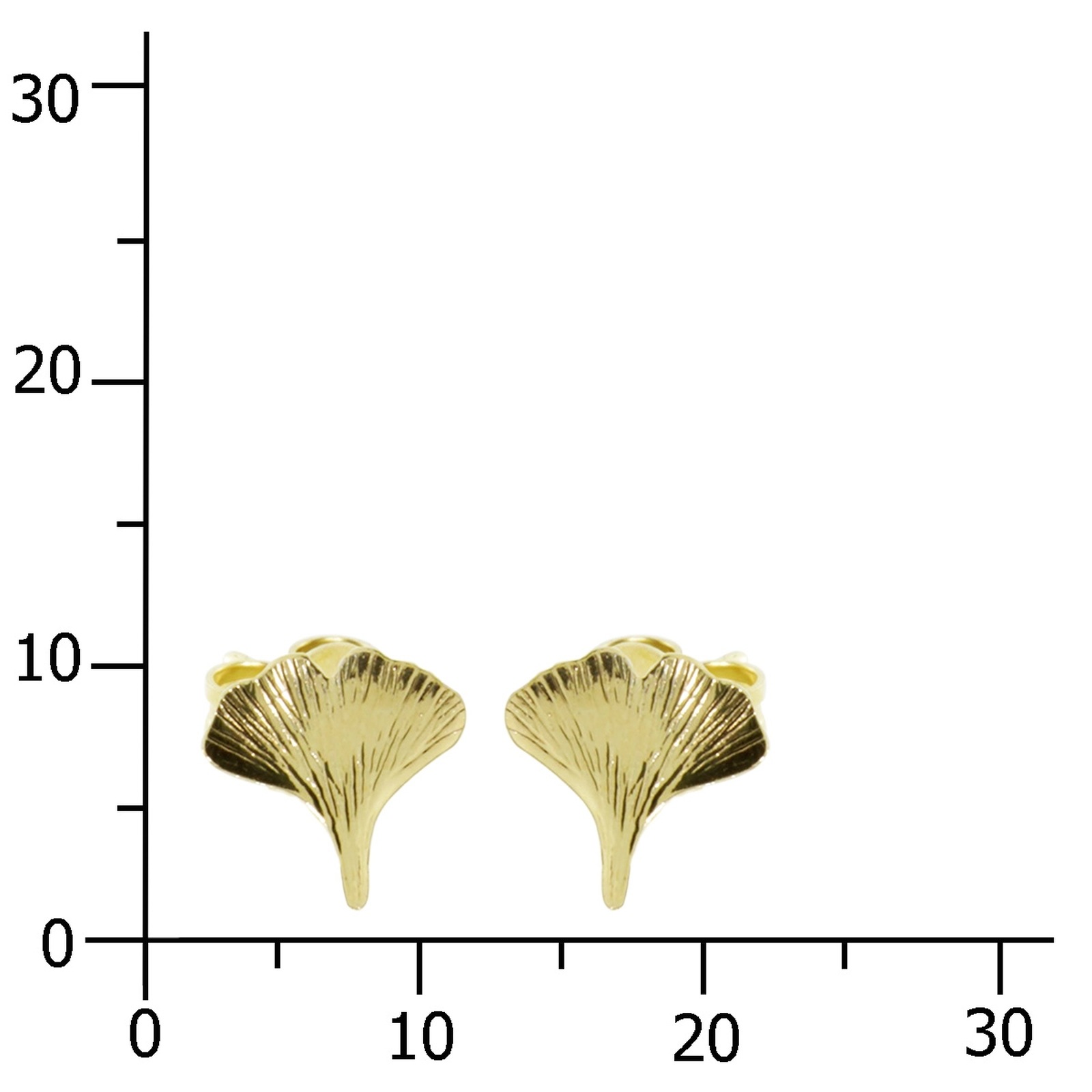 OSTSEE-SCHMUCK Paar Ohrstecker »- Ginkgoblatt - Gold 333/000 - ,«