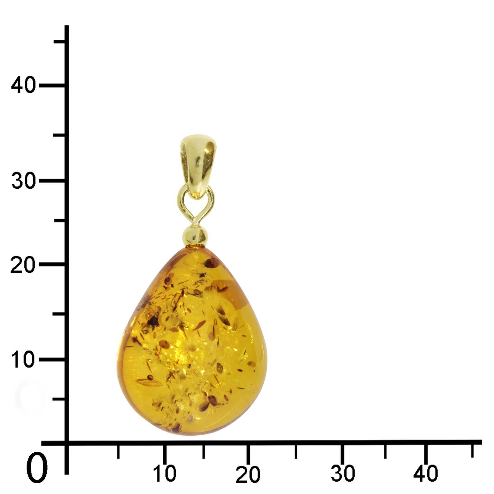 OSTSEE-SCHMUCK Kettenanhänger »- Tropfen ca. 20 mm lang - Silber 925/000 vergoldet - Bernstein - ,«