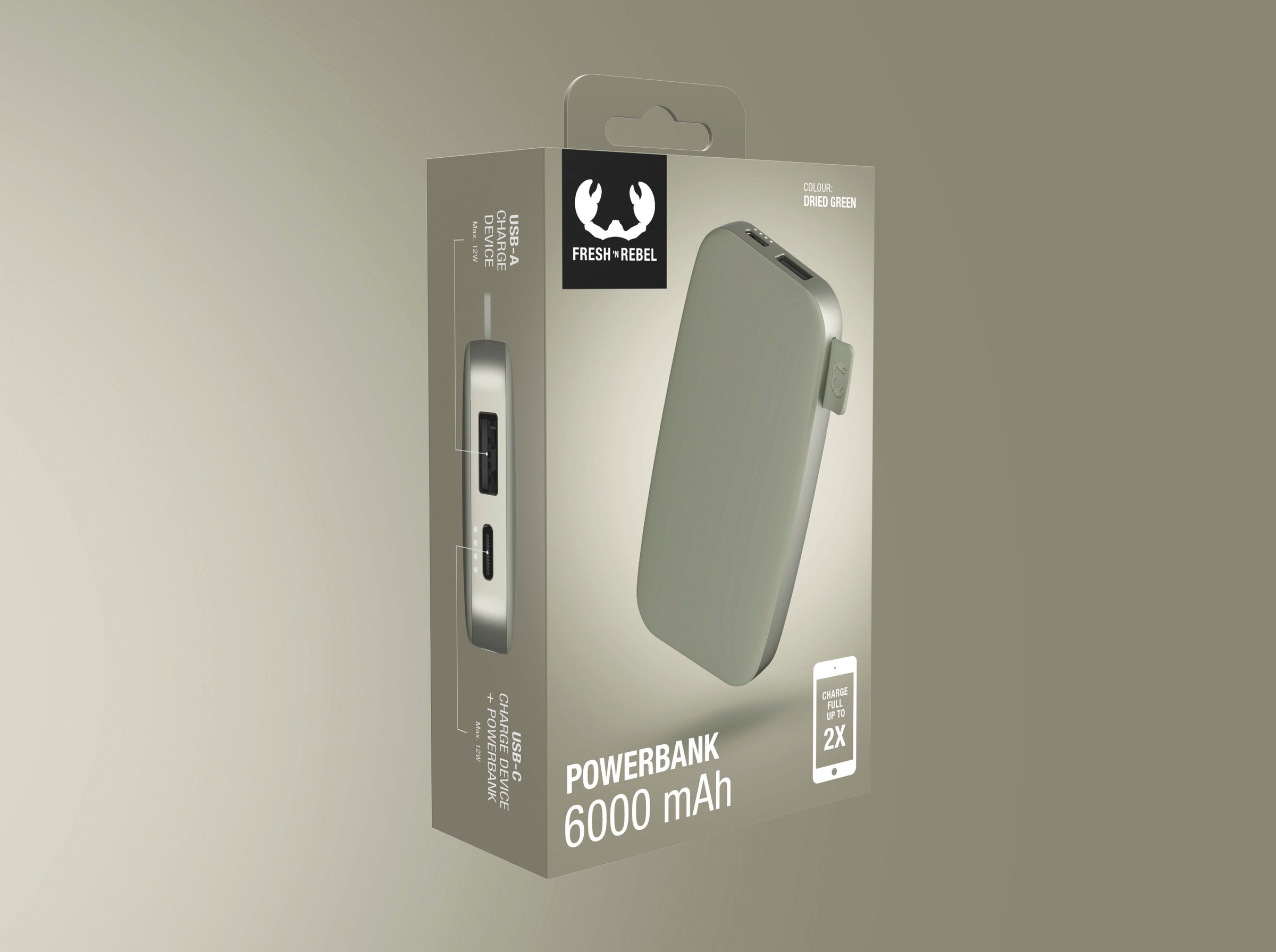 Fresh´n Rebel Powerbank »Power Pack 6000mAh mit USB-C, Fast Charge«, 5 V