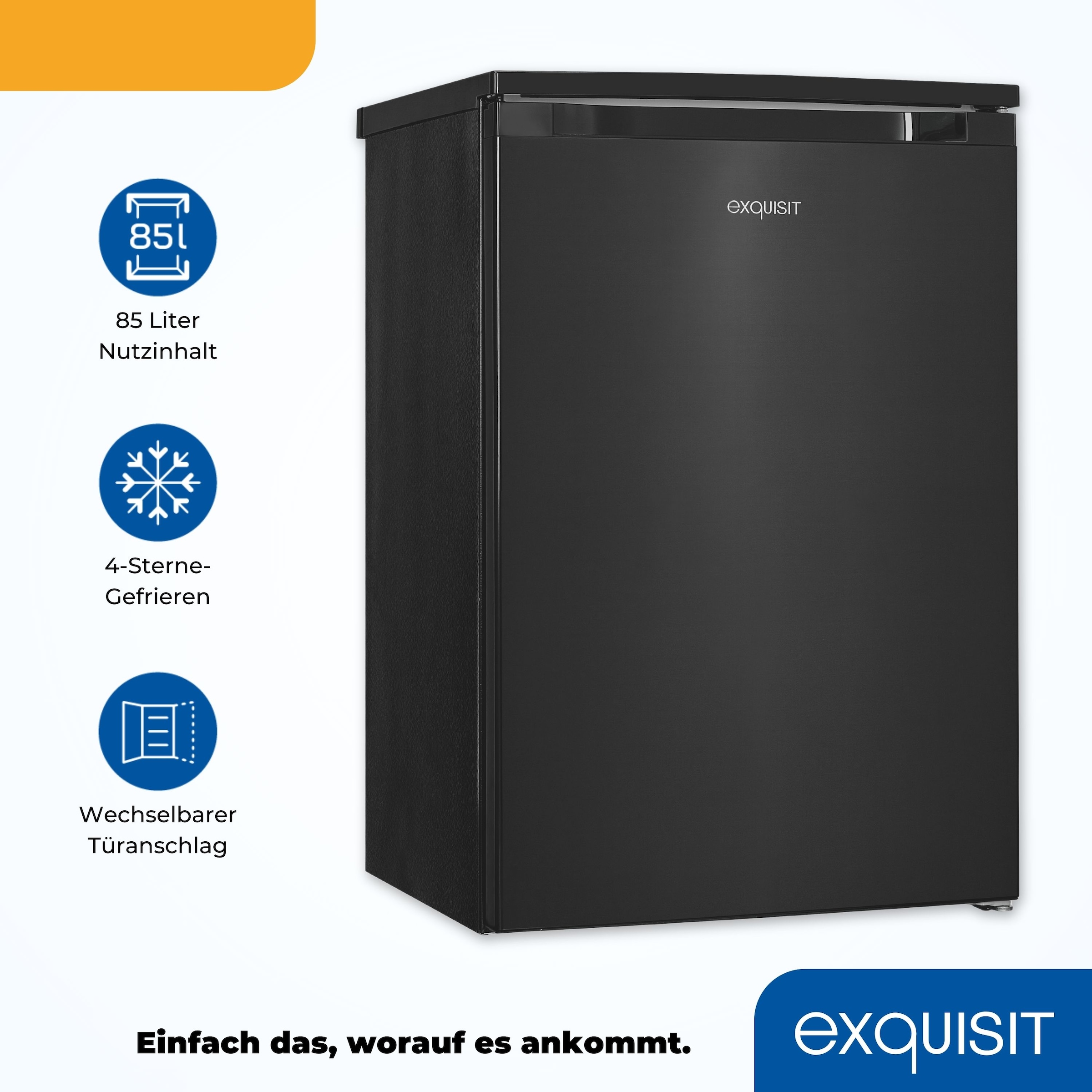 exquisit Gefrierschrank »GS81-040B inoxlook-az« 85 cm hoch 54,5 cm breit