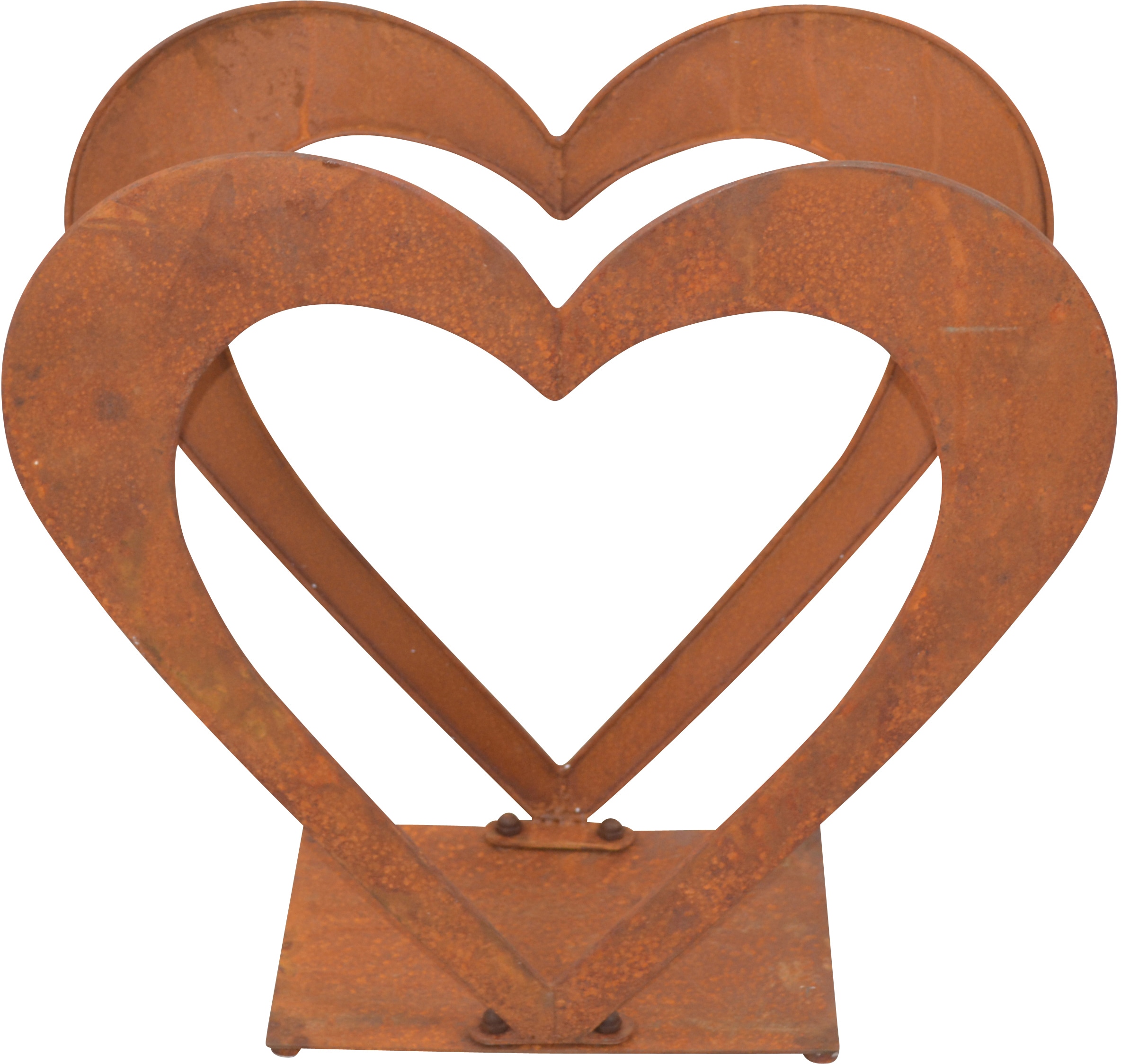 HOFMANN LIVING AND MORE Regal »Herzilein, Weihnachtsdeko aussen«, für Holz, aus Eisen mit rostiger Oberfläche