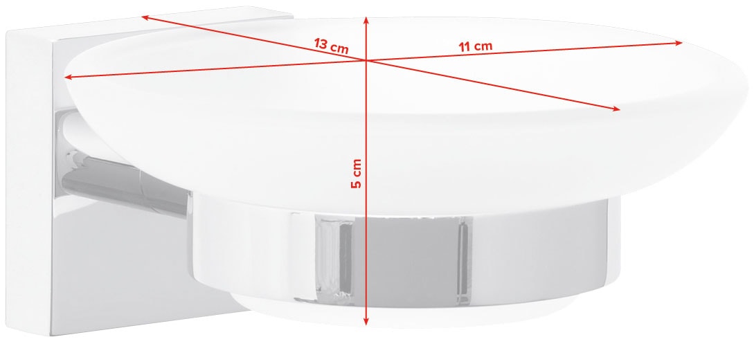 tesa Seifenspender »1x tesa ekkro Seifenschale« chrom-weiß 13,1 cm : 11 cm : 5,1 cm