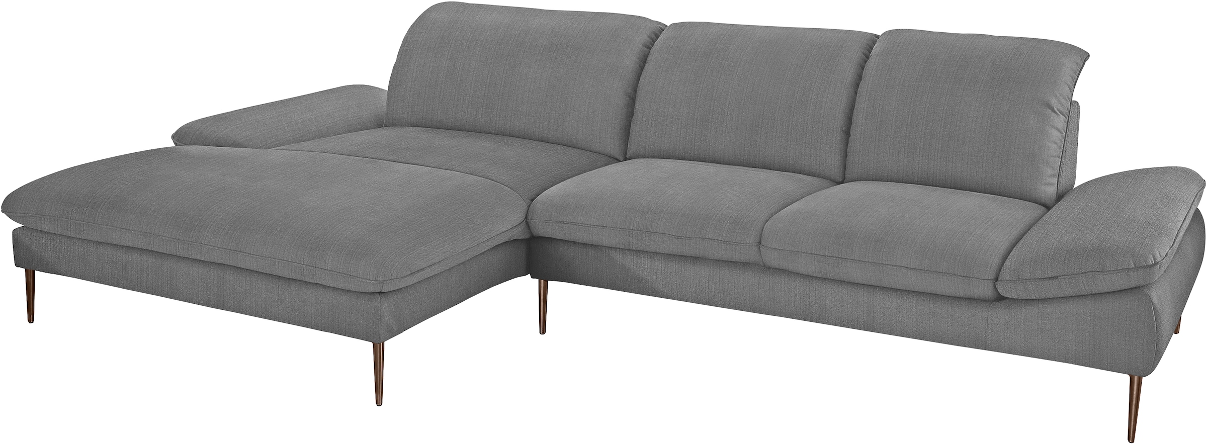 W.SCHILLIG Ecksofa »enjoy&MORE, Designsofa, bequem, elegant und zeitlos, L-Form« Sitztiefenverstellung, Füße bronze pulverbeschichtet, Breite 340 cm