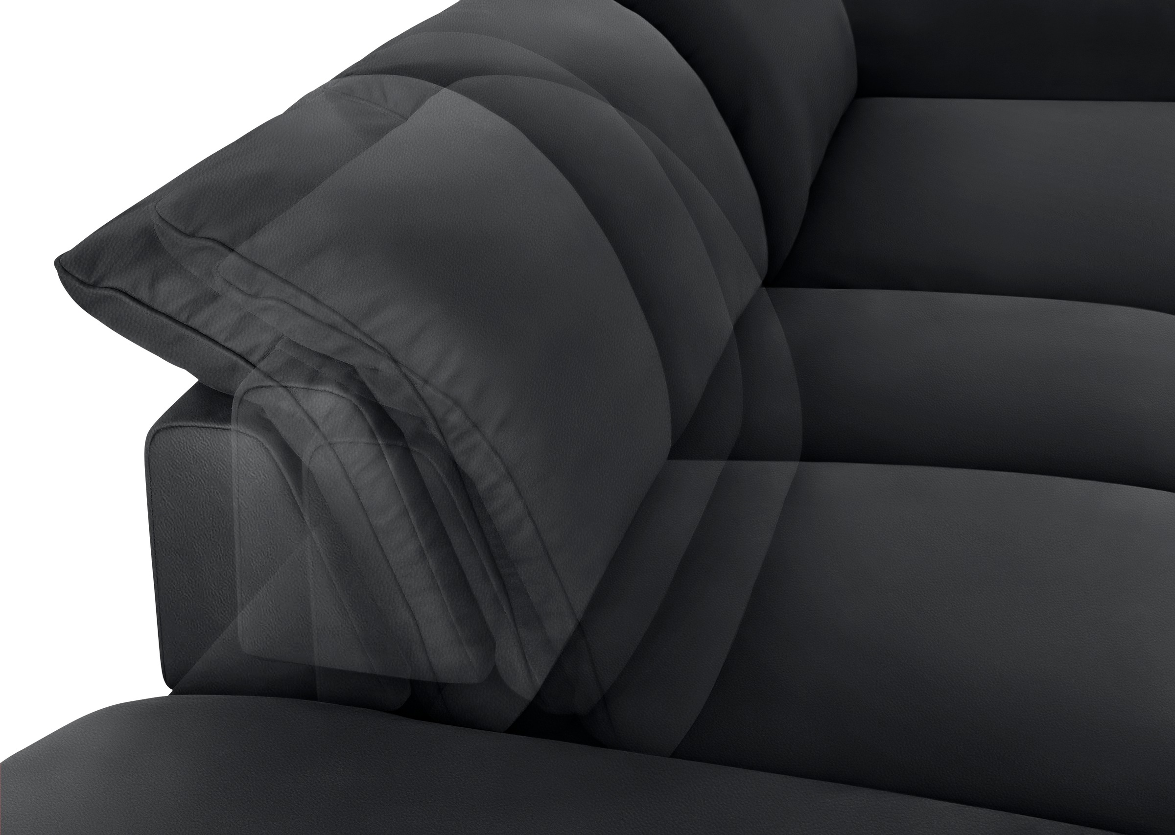 W.SCHILLIG Ecksofa »enjoy&MORE, Designsofa, elegant und bequem, L-Form«, Sitztiefenverstellung, Füße schwarz pulverbeschichtet, Breite 310 cm