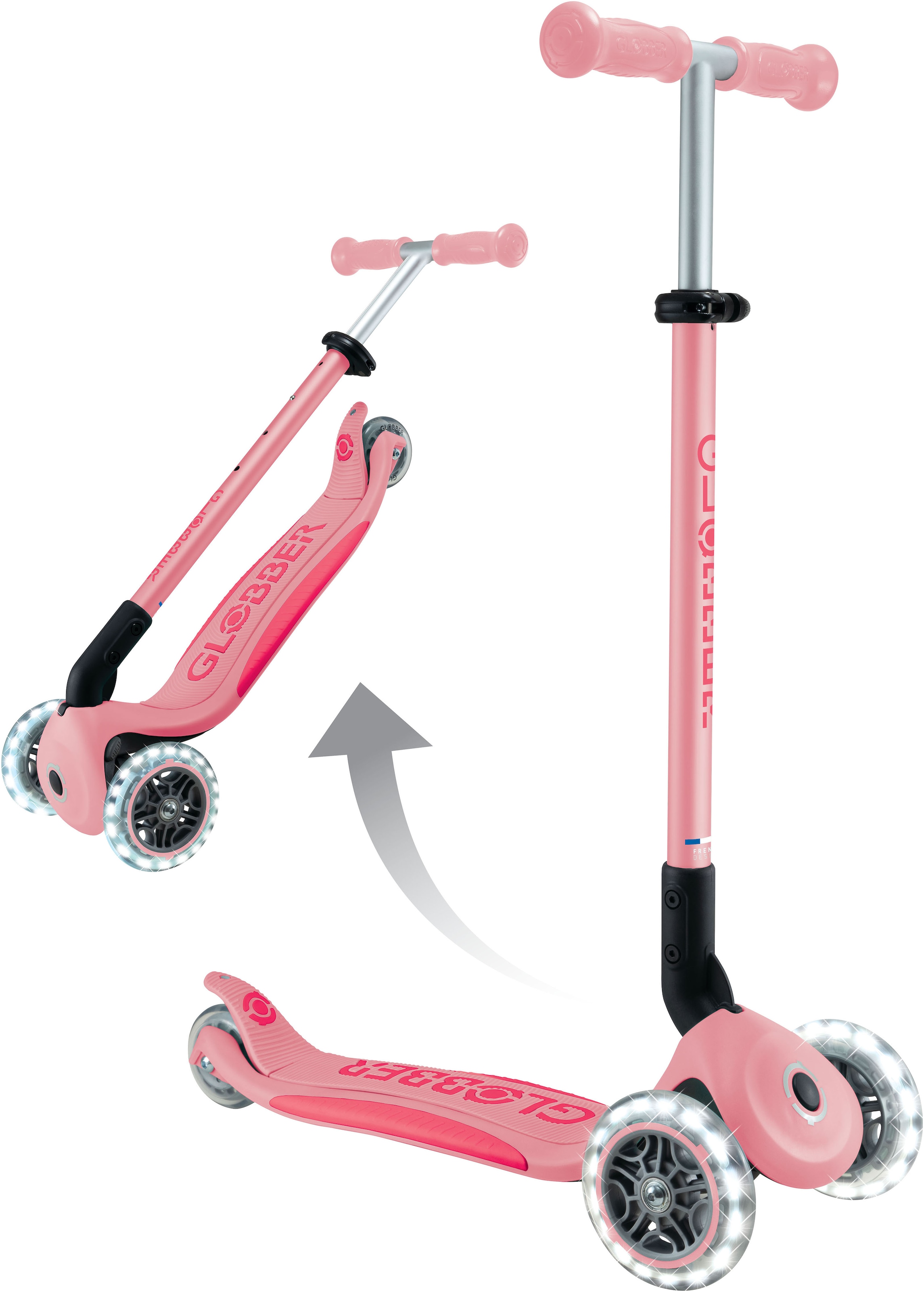 Globber Tretroller »ELITE LIGHTS, mit Leuchtrollen«