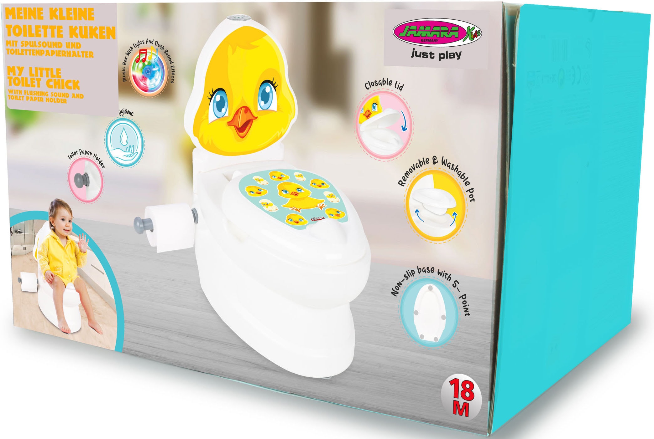 Jamara Toilettentrainer »Meine kleine Toilette, Küken«, mit Spülsound und Toilettenpapierhalter