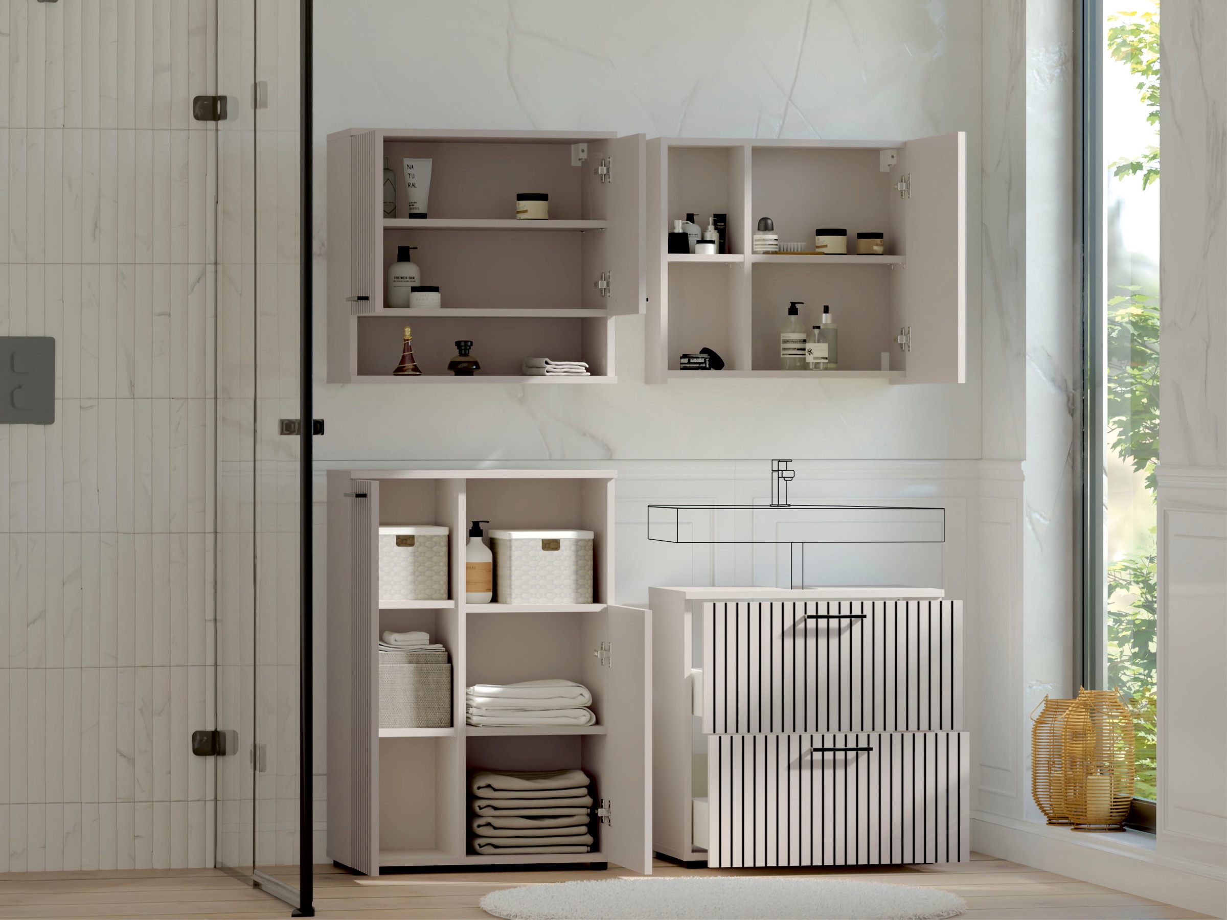 RESPEKTA Badezimmer-Set »Tilda« 4 Stk. tlg.