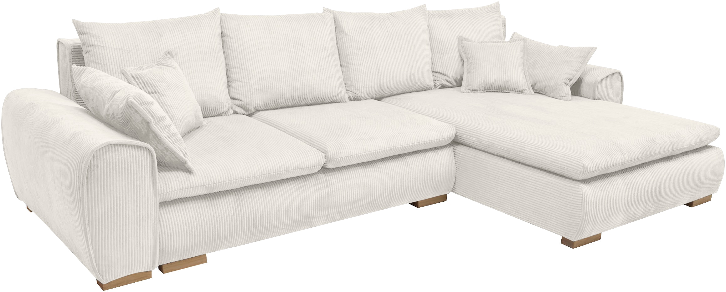 Home affaire Ecksofa »Katja L-Form«, Cord Bezug, inkl. Schlaffunktion und Stauraum