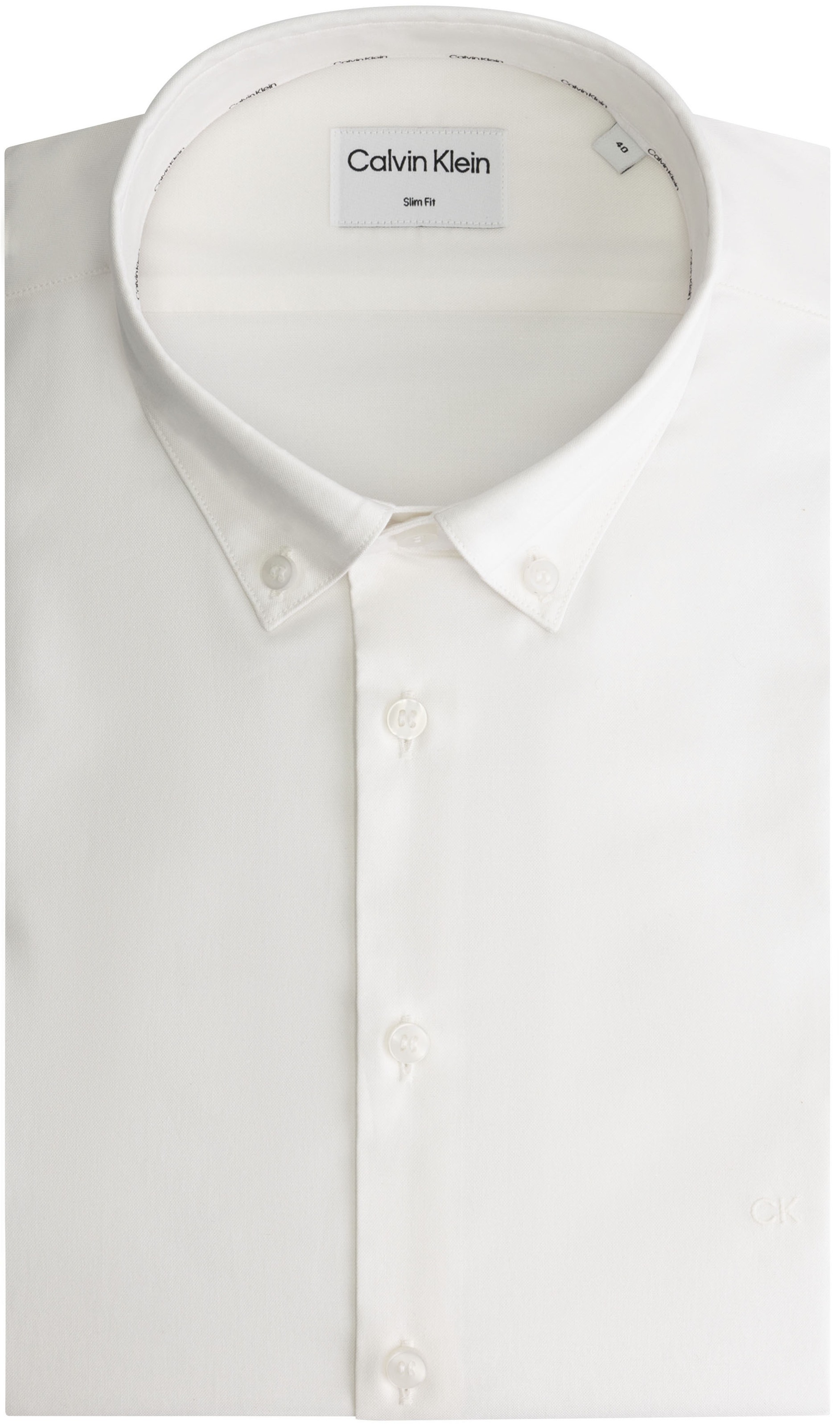 Calvin Klein Langarmhemd »OXFORD SOLID SLIM SHIRT«, mit Logoprägung
