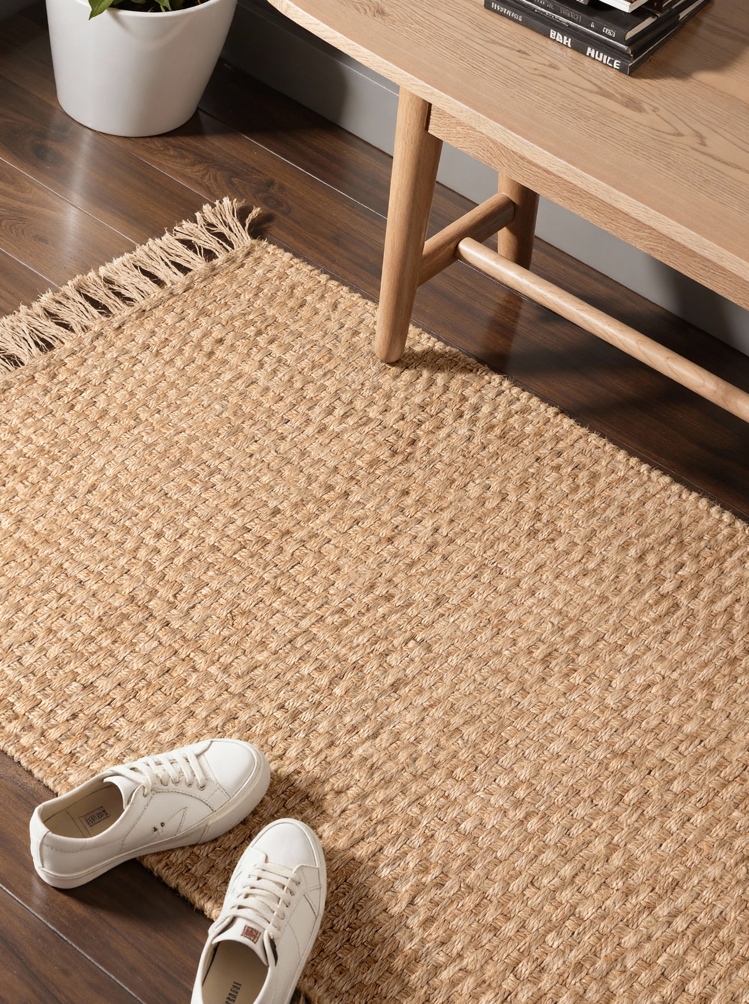 HANSE Home Teppich »Fjord« rechteckig 10 mm Höhe Jute, Handgemacht, Naturteppich, Wohnzimmer, Läufer, Fransen