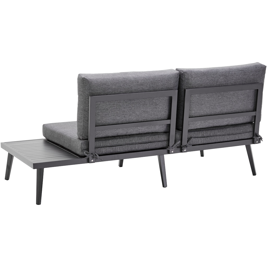 KONIFERA Gartenlounge-Set »Denver«, (Set, 14 tlg., 2x 2er Sofa mit Ablae, 1x Ecke, 1x Sessel, 1x Tisch 85x85x39,5cm), Aluminium, inkl. Auflagen, individuell stellbar, 6 Personen