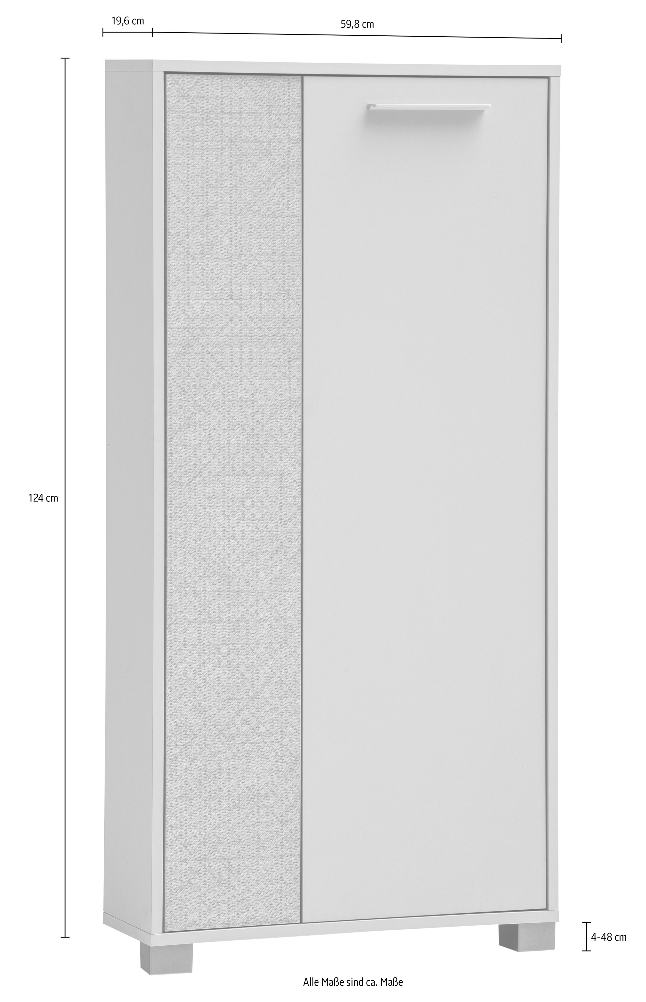 Schildmeyer Midischrank »Edno Highboard, Breite 59 cm«, (1 St.), Fronten in Canasta-Dekor mit Korbgeflecht-Design