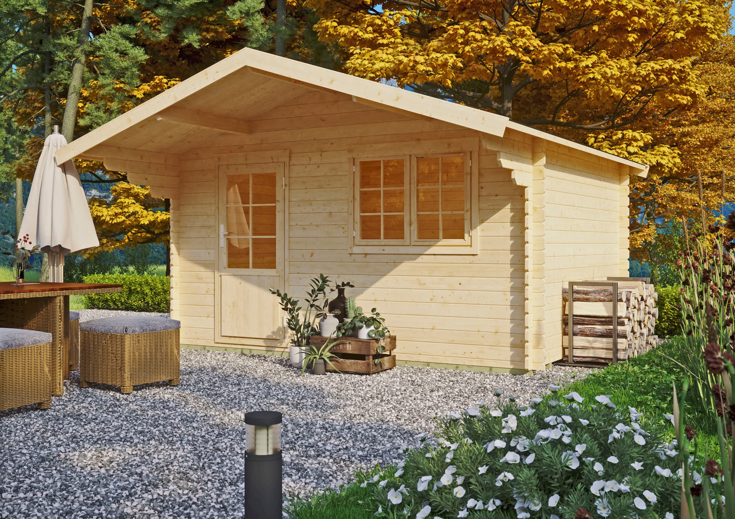 Kiehn-Holz Gartenhaus »Dimberg«, aus naturbelassenem Fichtenholz