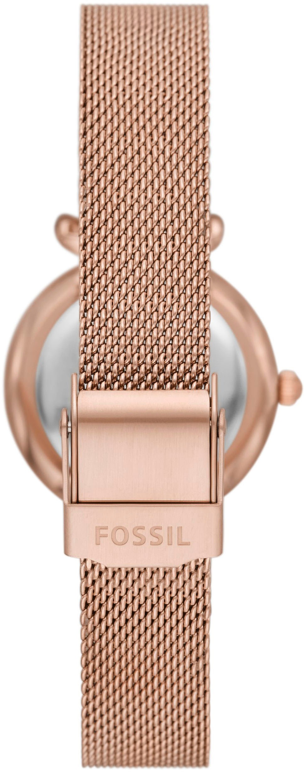 Fossil Quarzuhr »CARLIE MINI«, (Set, 2 tlg., mit Kette), Armbanduhr, Damenuhr, ideal auch als Geschenk, Edelstahlarmband