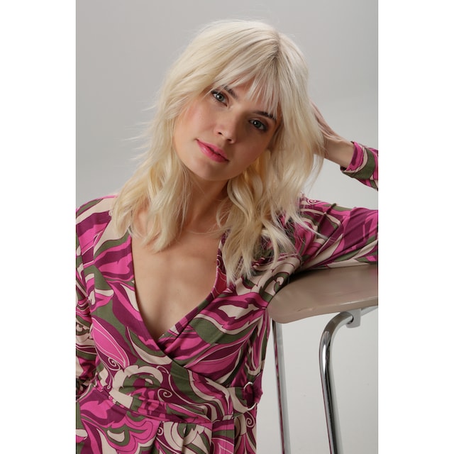 Aniston SELECTED Jerseykleid, mit silberfarbenem Zierring bei ♕