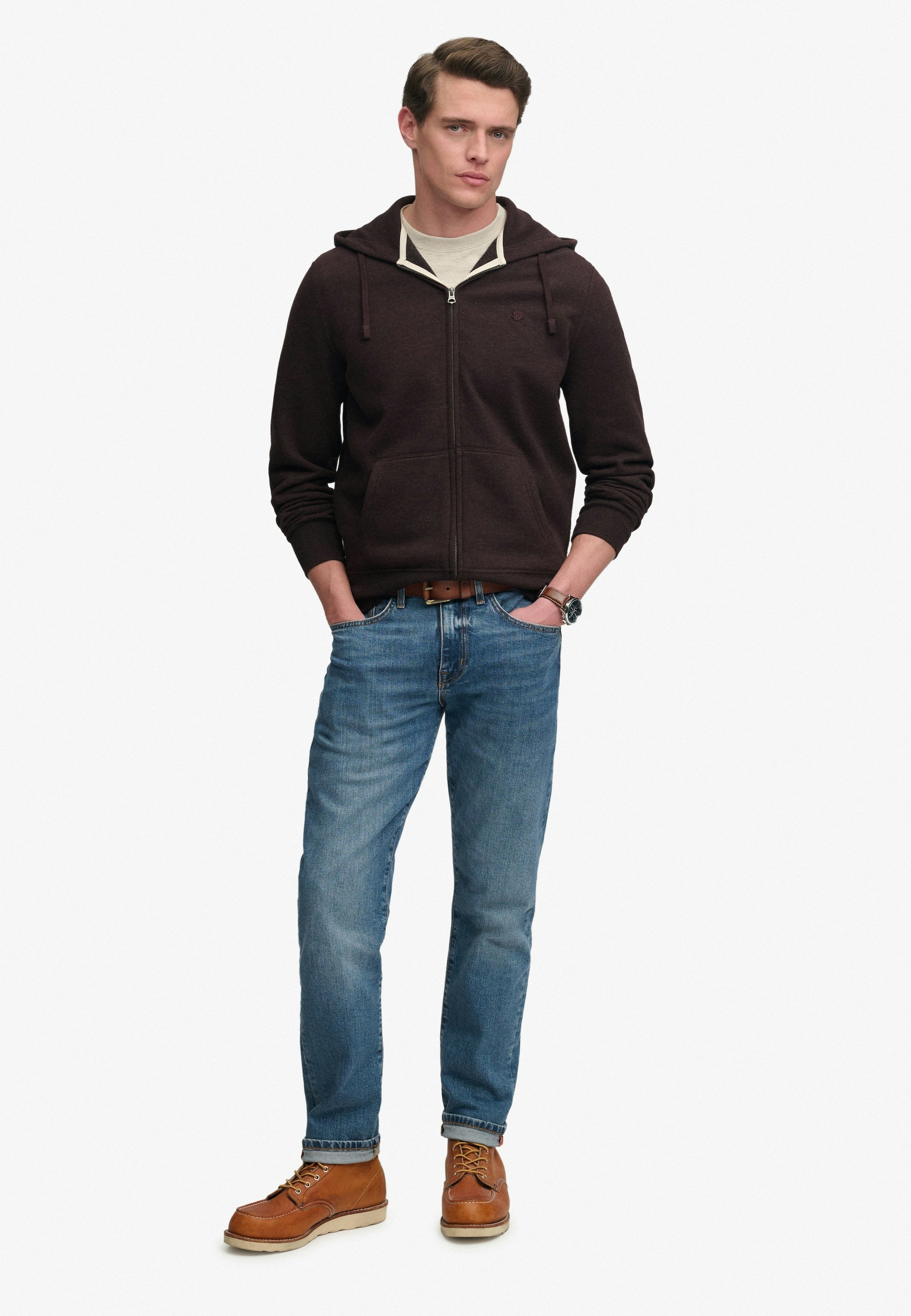 Superdry Kapuzensweatjacke »ESSENTIAL SDCO LOGO ZIPHOOD« Baumwollmischung, regular fit
