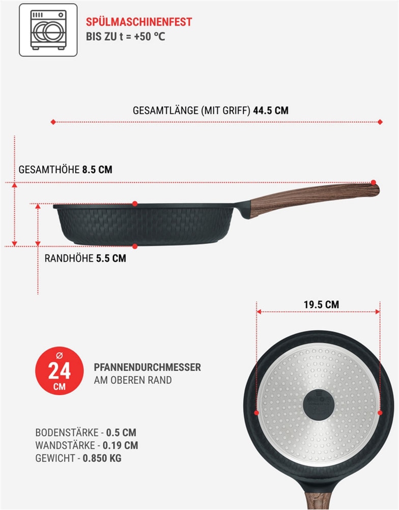 RESTO Kitchenware Bratpfanne »Ran, Universalpfanne mit Antihaftbeschichtung« Aluminiumguss 1 Stk. tlg. Induktion, für alle Herdarten geeignet