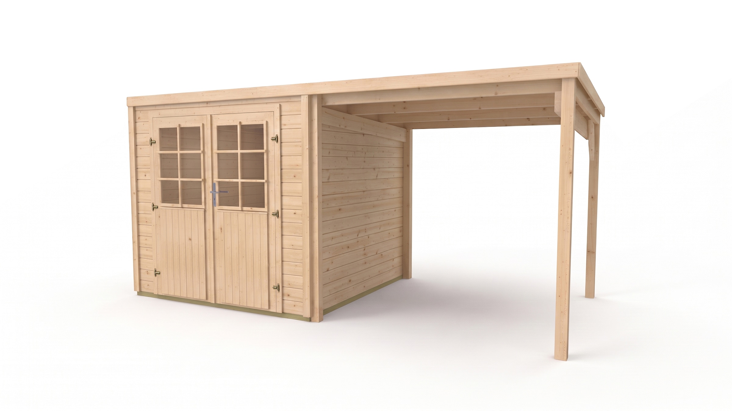 weka Gartenhaus »Lugo 2 mit Anbau« 19mm 210x210