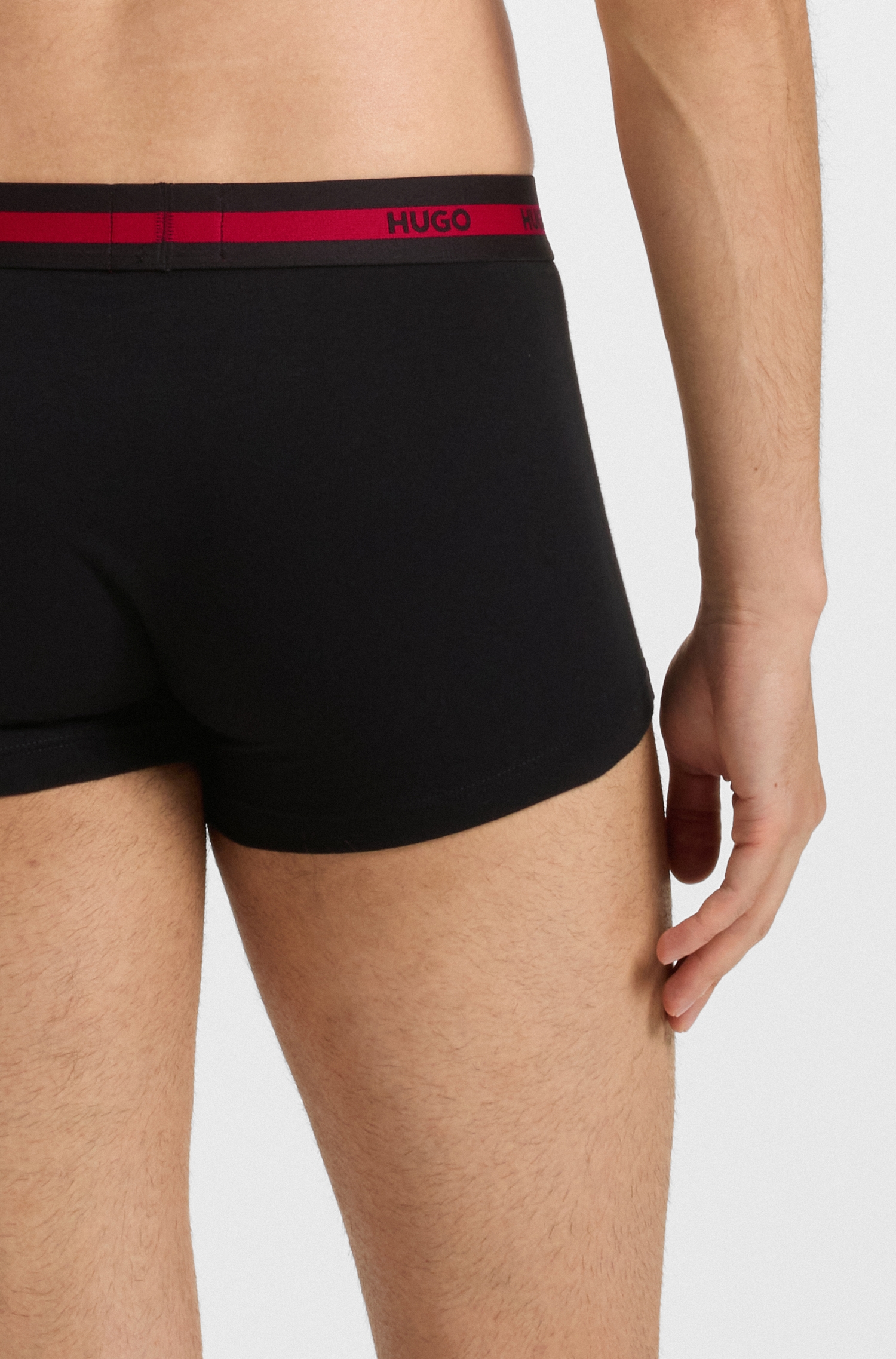 HUGO Underwear Trunk »TRIPLET PLANET«, (3 St.), Logos am elastischen Bund, mittlere Bundhöhe