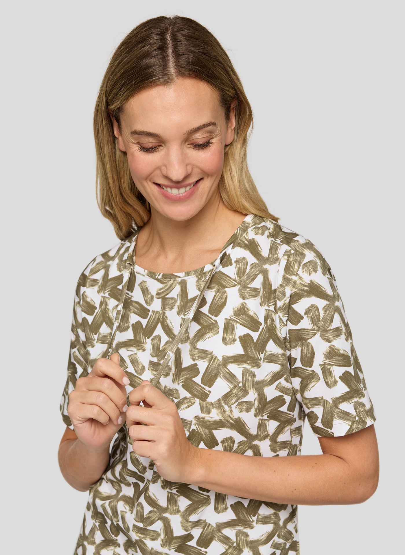 Rabe Rundhalsshirt mit Allover-Muster