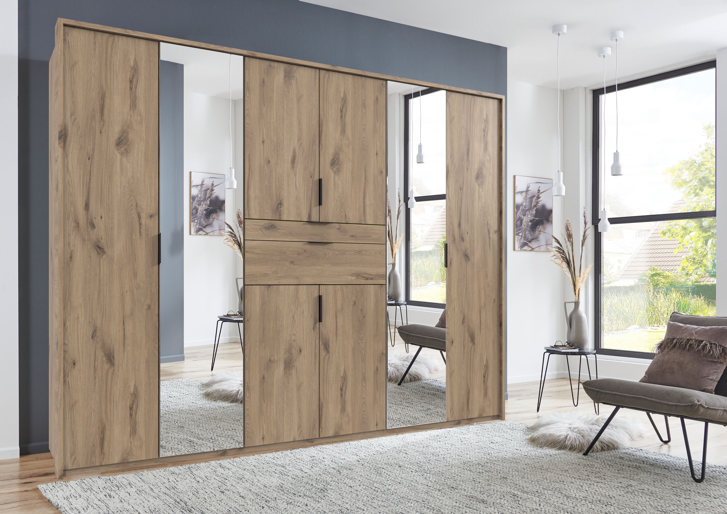 Wimex Drehtürenschrank »Moldau Kleiderschrank mit Spiegel Schlafzimmerschrank Bestseller«, Wähle deine Innenausstattung fertig konfiguriert im Schrank