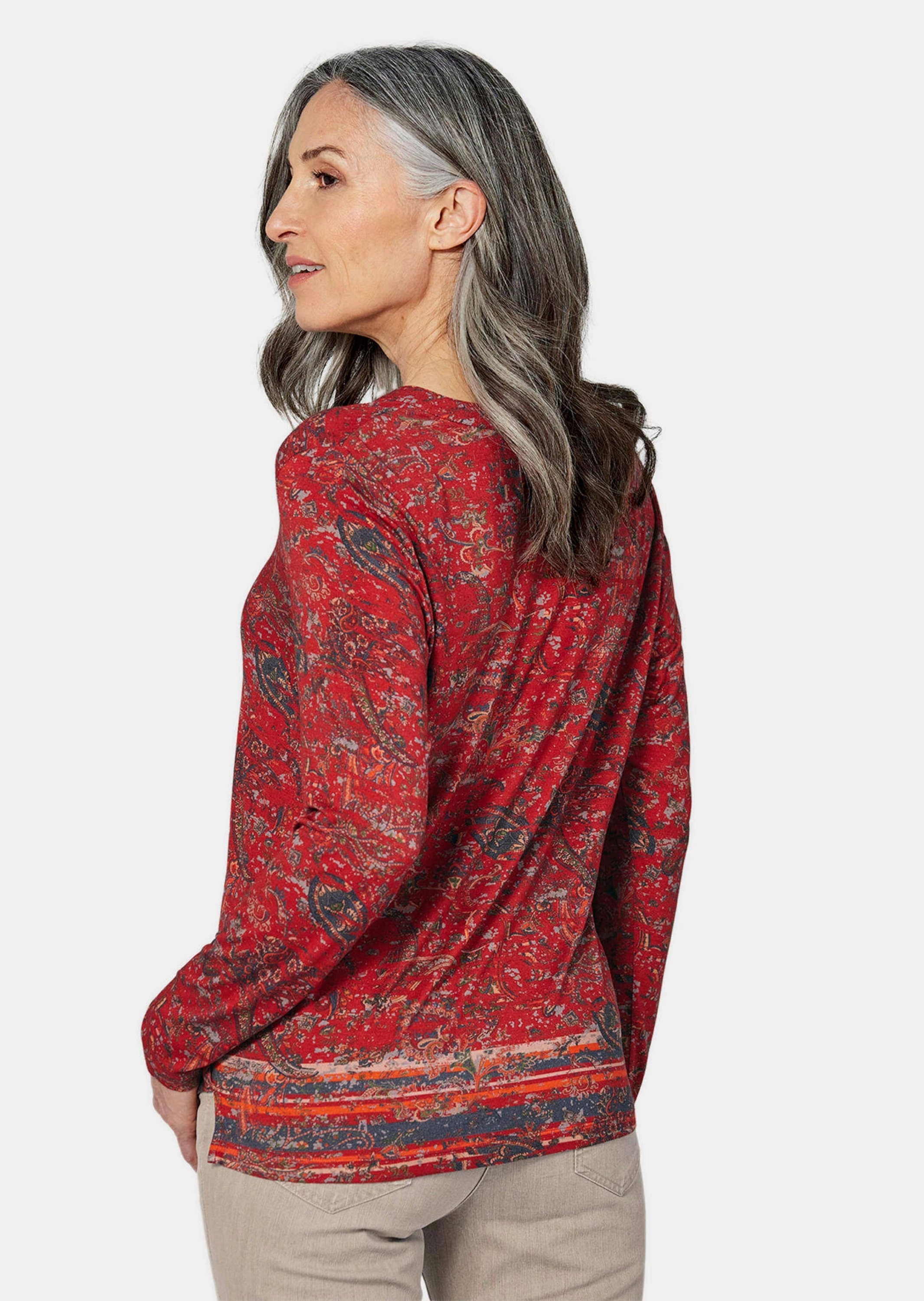 GOLDNER Print-Shirt »Langarmshirt mit Paisleymuster«