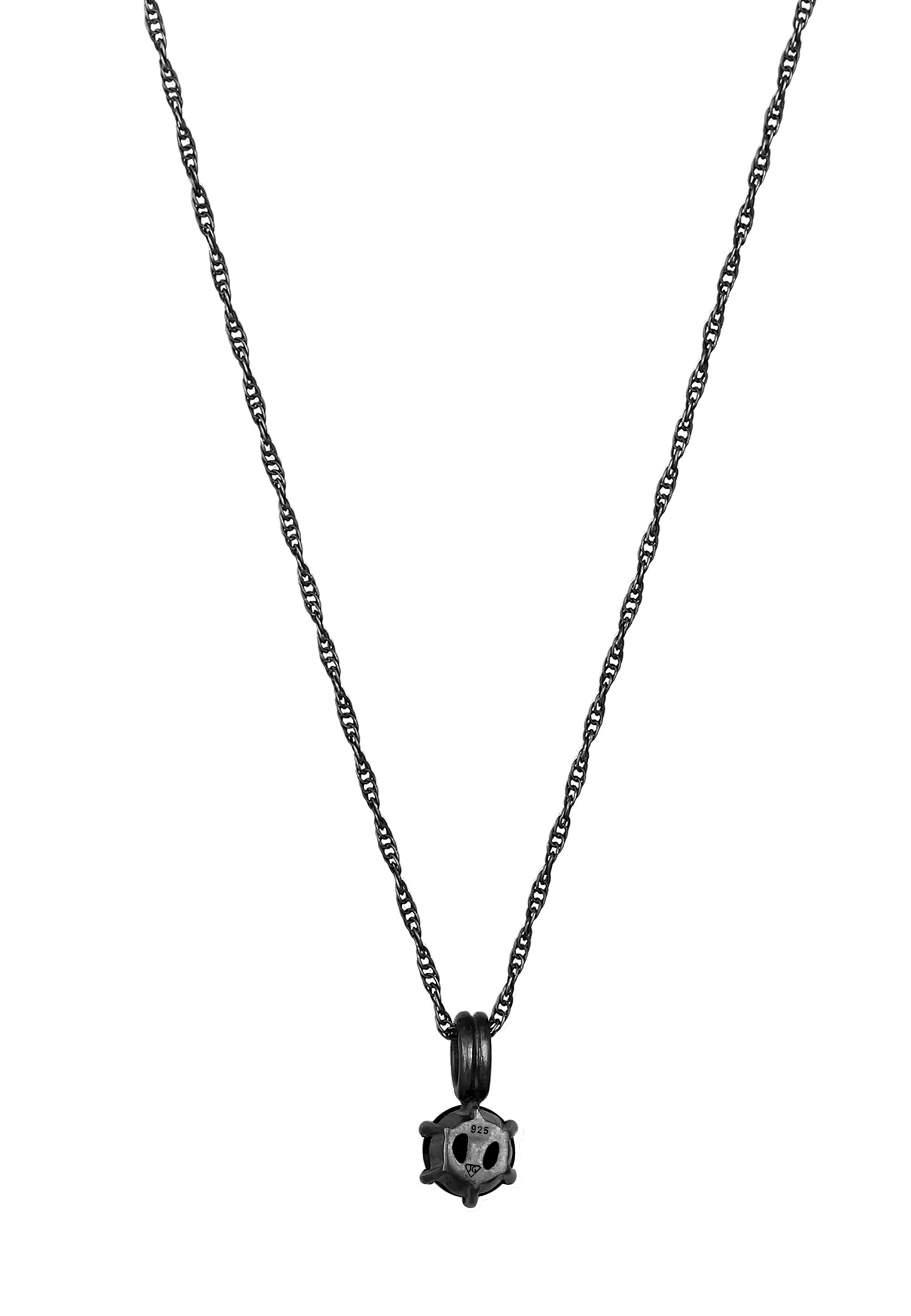 Kuzzoi Kette mit Anhänger »Halskette Anhänger Glas Kristalle Schwarz 925 Sterling Silber«