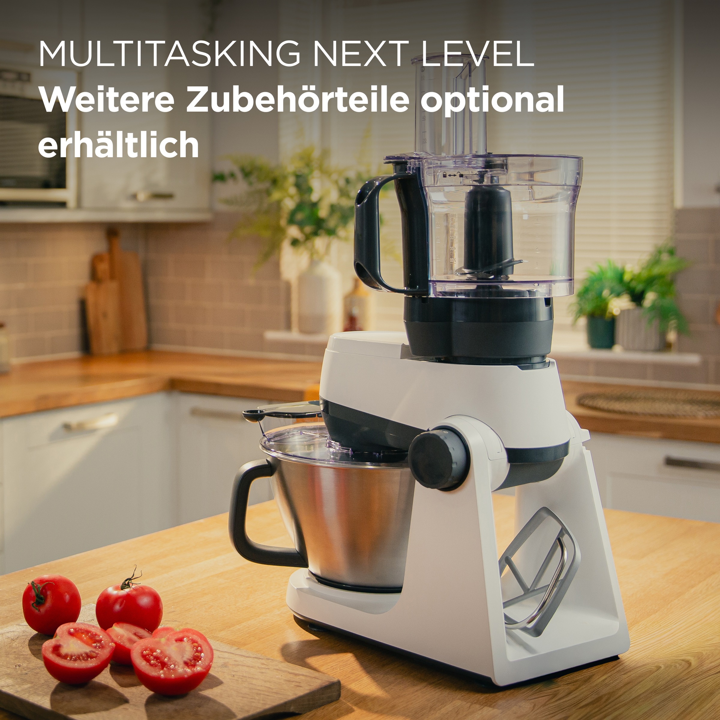 Kenwood Küchenmaschine »Multi Tasker KHC30.000WH« Aufbewahrung für 2 Aufsätze, Einhandschüssel & 44% leiser als KHC29