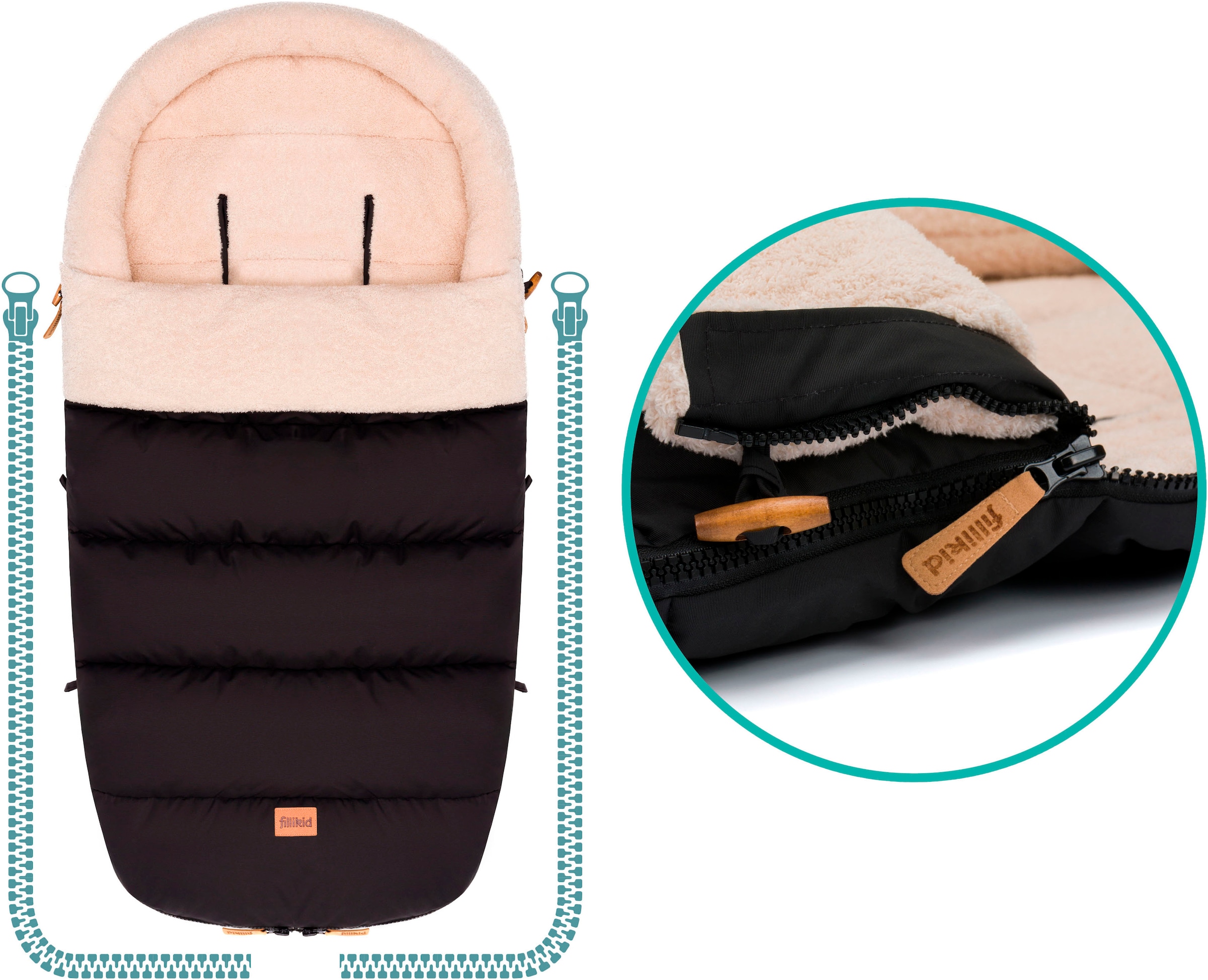 Fillikid Fußsack »Atlas, Winterfußsack«, mit Teddy-Plüsch