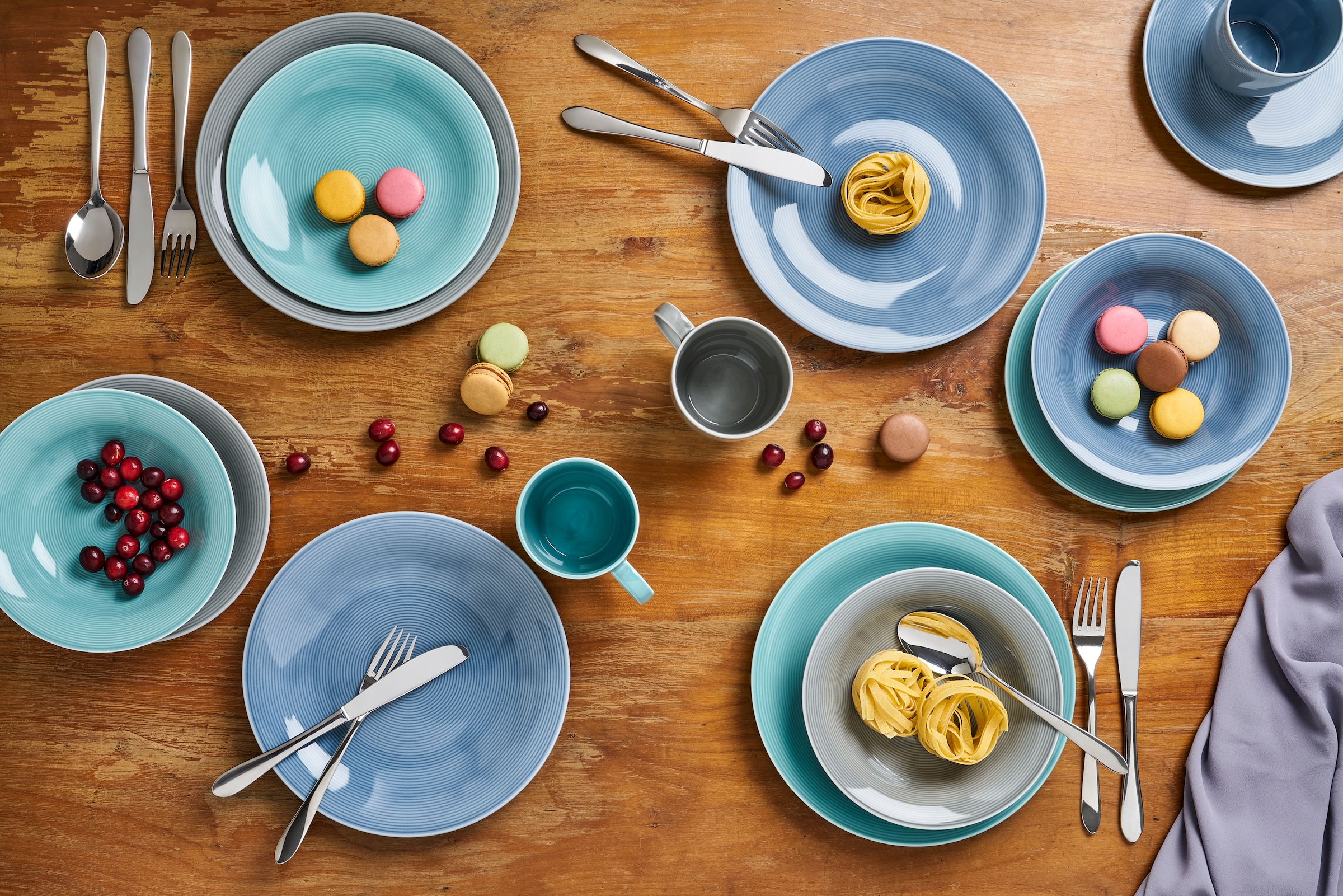 van Well Speiseteller »Teller Set, Jive, flacher Teller 25 cm, 6 Stück« dezentes Spiraldekor, spülmaschinen-und mikrowellengeeignet