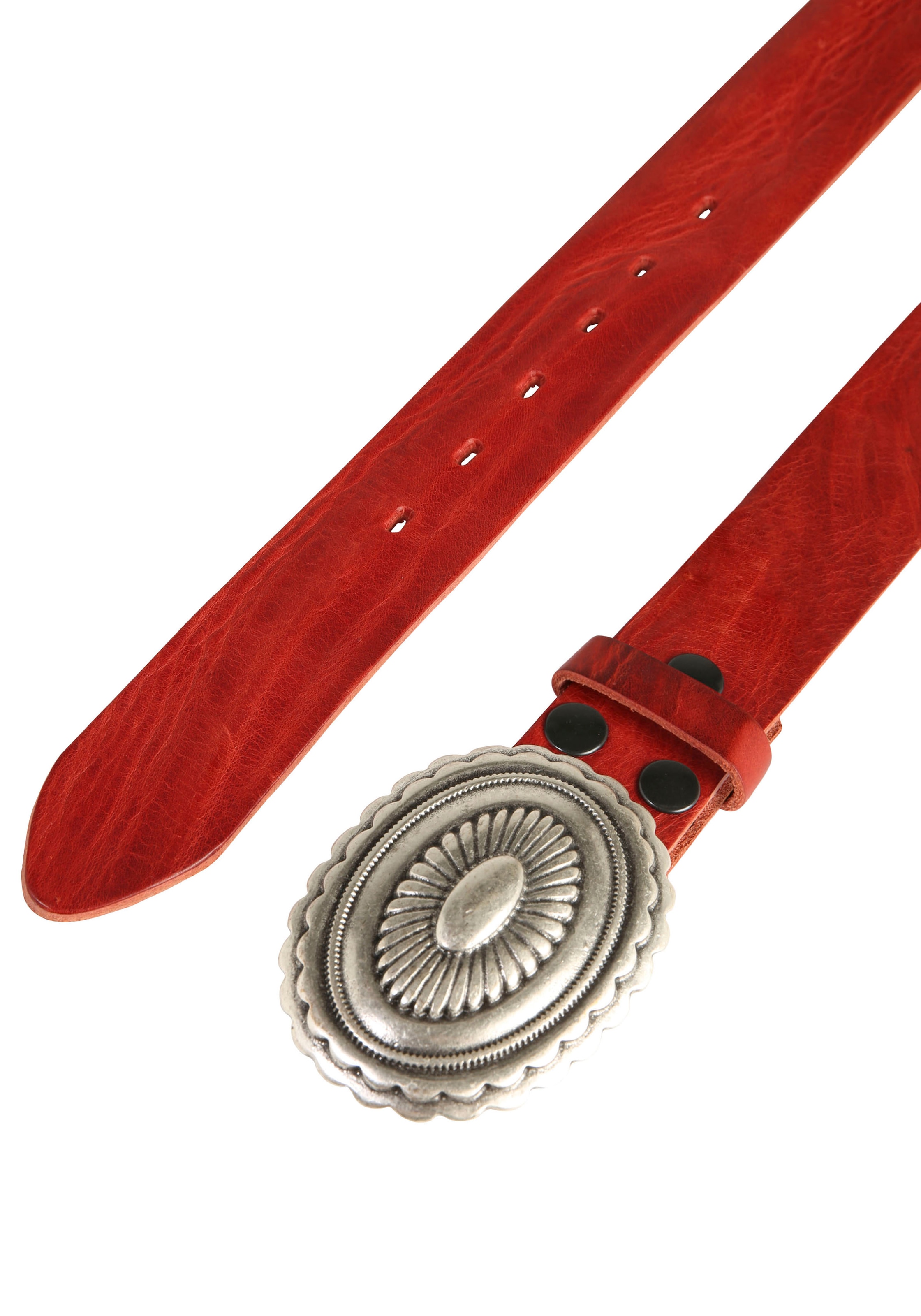 Rettungsring Gürtel Ledergürtel mit austauschbarer Schließe »Mandala Silber«