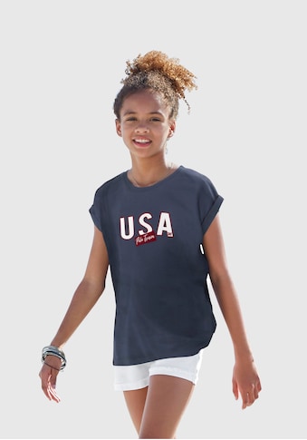 TOM TAILOR Polo Team T-Shirt, mit USA Flockdruck kaufen