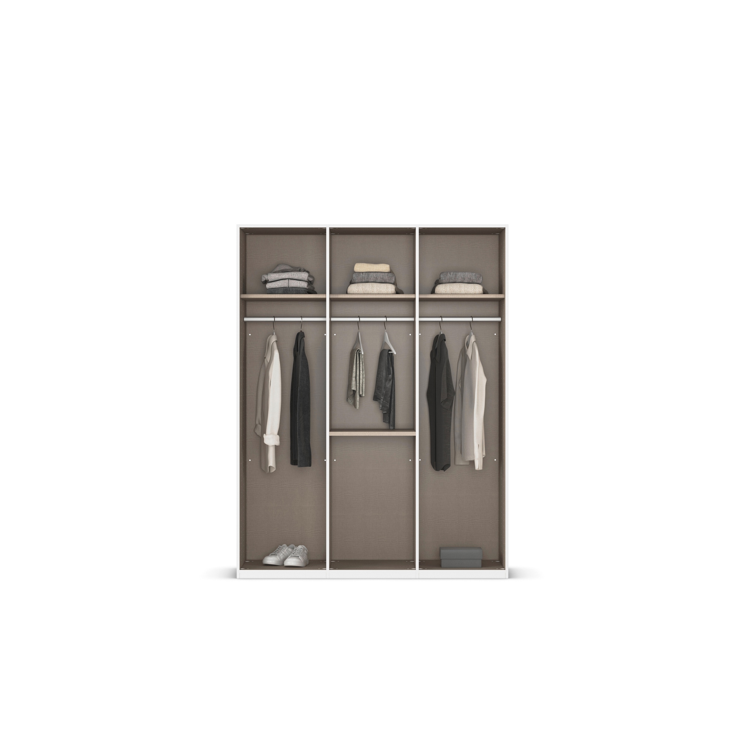 rauch Drehtürenschrank »Kleiderschrank Schrank Garderobe Schlafzimmerschrank EVELYN« in 2 Höhen 197 oder 210 cm erhältlich, inkl. SOFT-CLOSE-FUNKTION,  in elegantem Stil mit Schubladen 3 Breiten und 2 Höhen MADE IN GERMANY