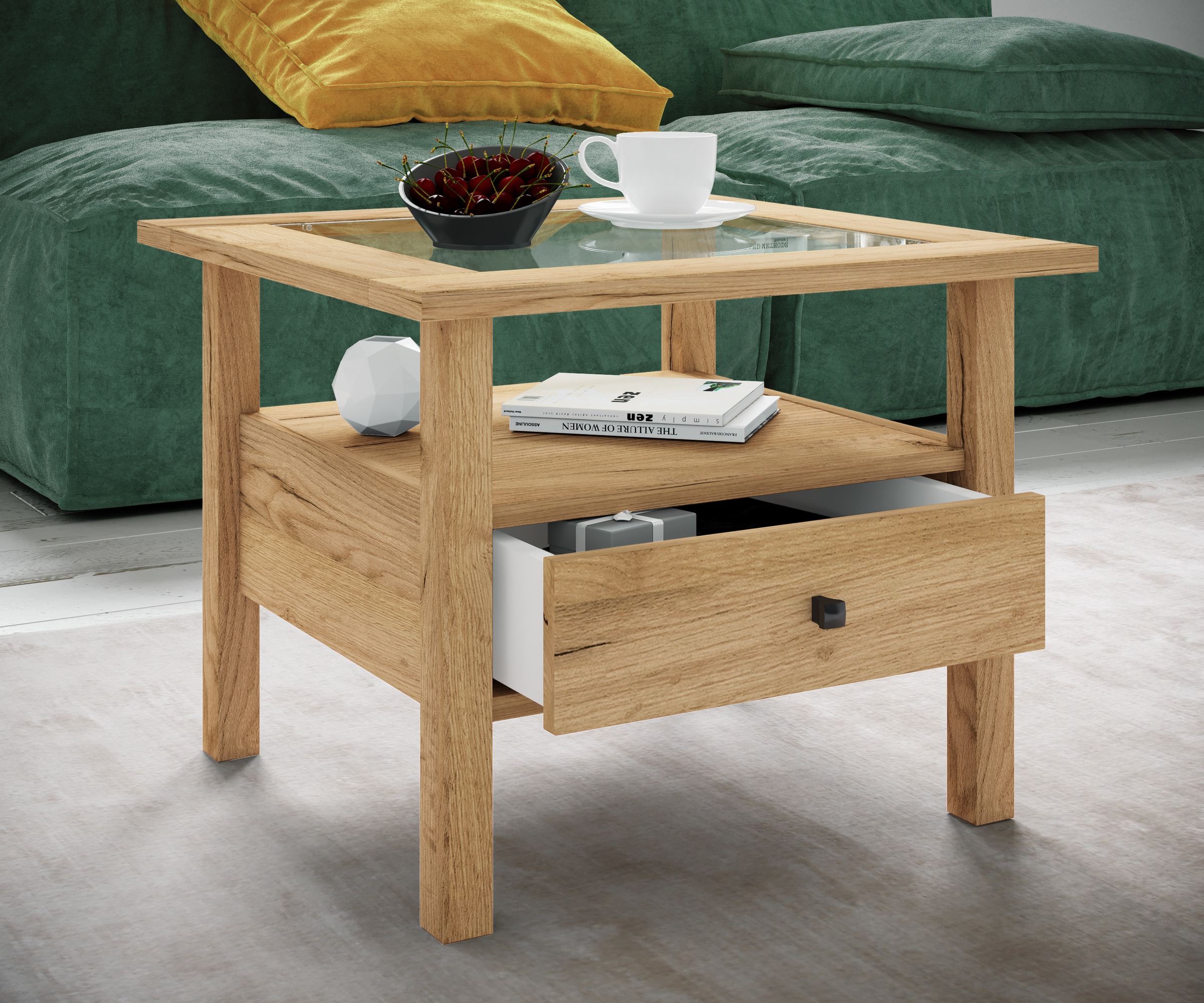 VCM Beistelltisch »Holz Sofatisch Couchtisch Schublade Lingis M«