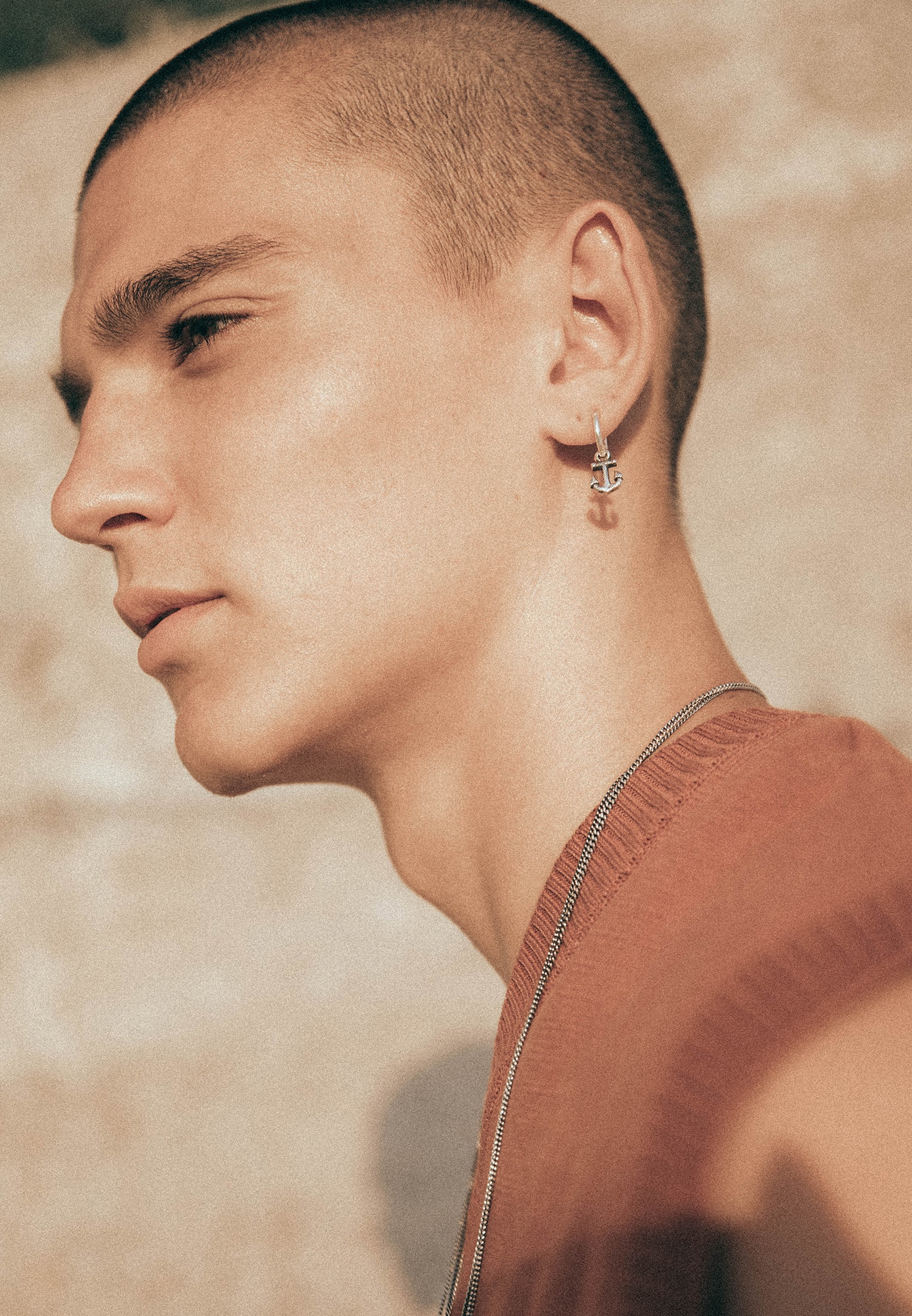 HAZE & GLORY Paar Ohrstecker »Ohrringe Set Creolen Ohrhänger Anker 925 Silber oxidiert«