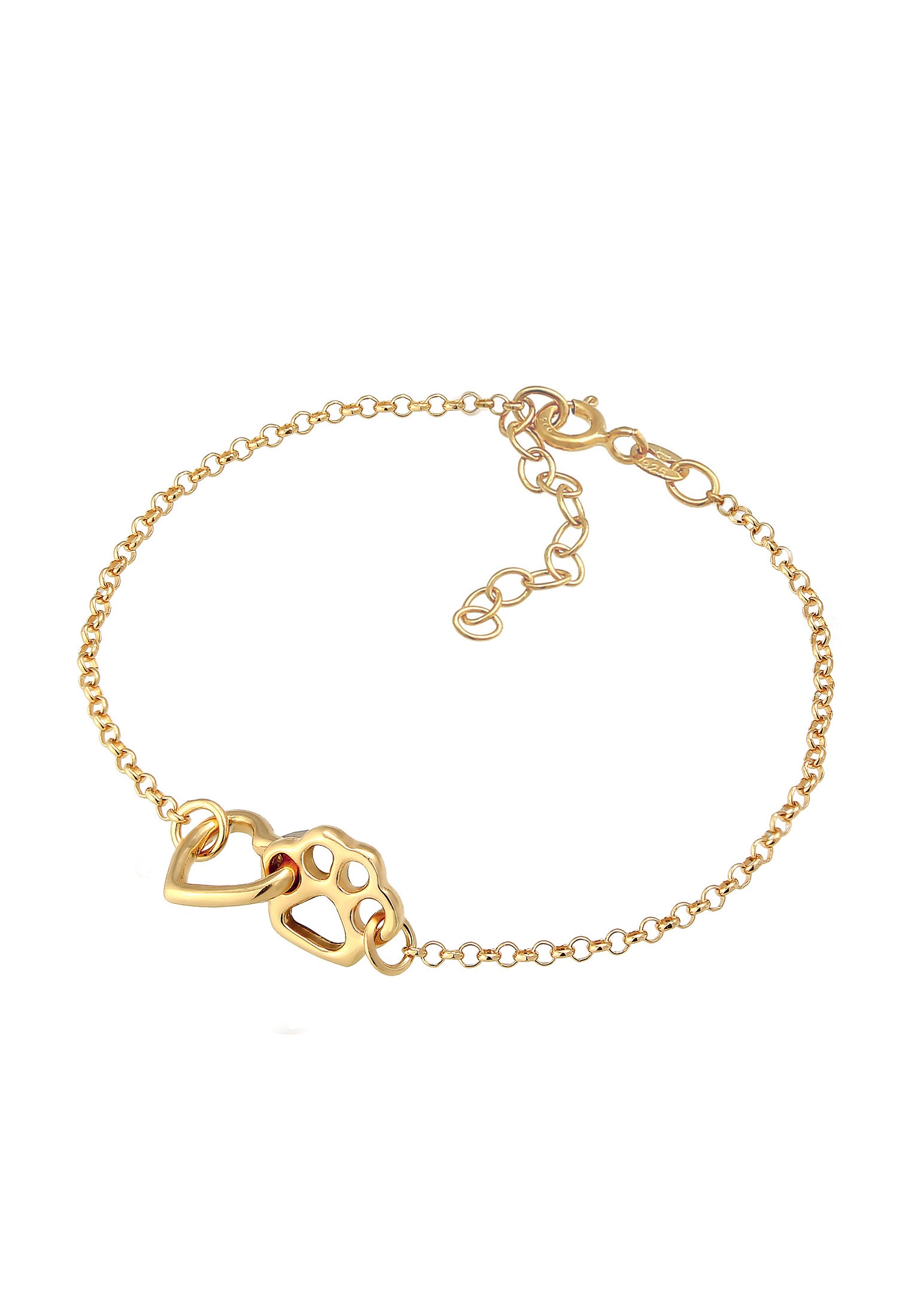 Elli Armkette »Armband Herz 925 Sterling Silber vergoldet«