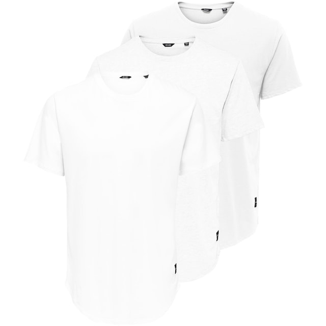 ONLY & SONS T-Shirt »ONSMATT LONGY SS TEE 3-PACK«, (Packung, 3er-Pack) bei  ♕