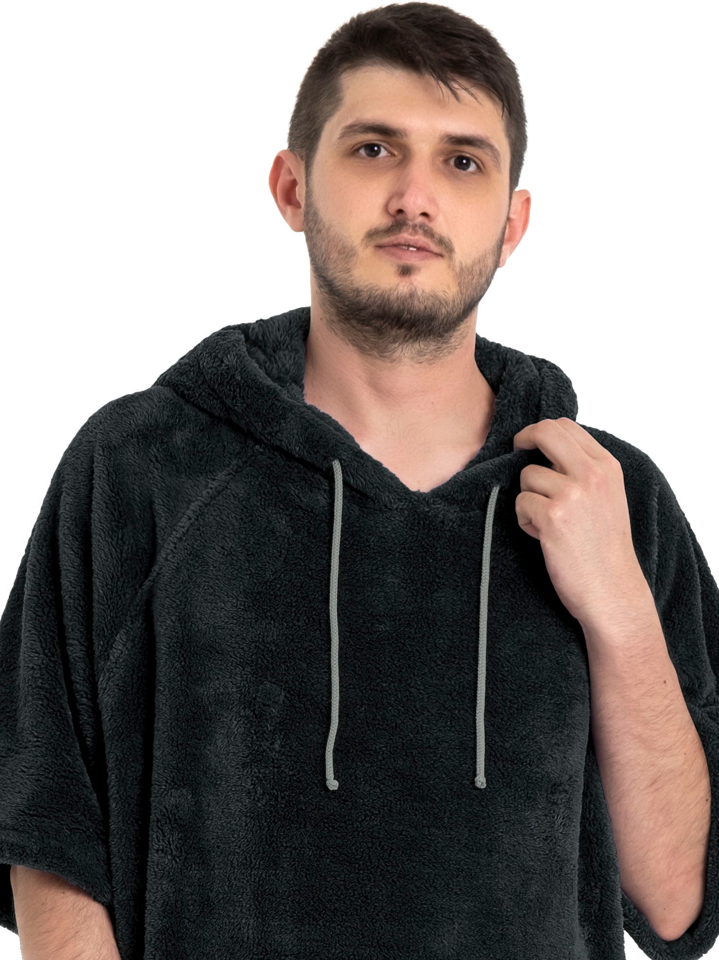 my home Badeponcho »Lillou, ideal für Sauna, Spa & im Urlaub«, (1 St.), weich und kuschelig, Fleece, Unisex, für Damen und Herren, Surfponcho