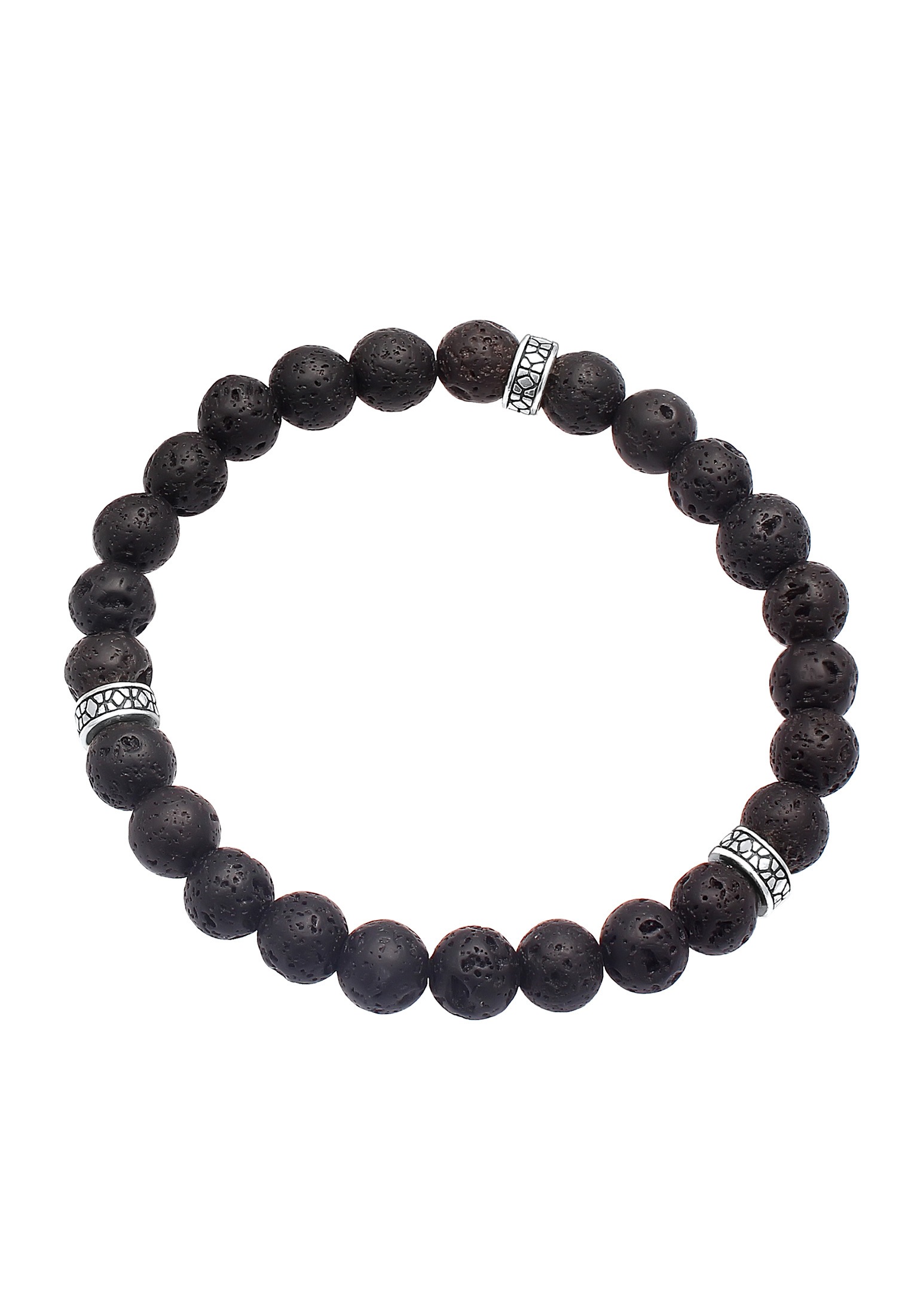 Kuzzoi Armkette »Armband Herren Lava Schwarz Vintage 925 Silber Oxidiert«