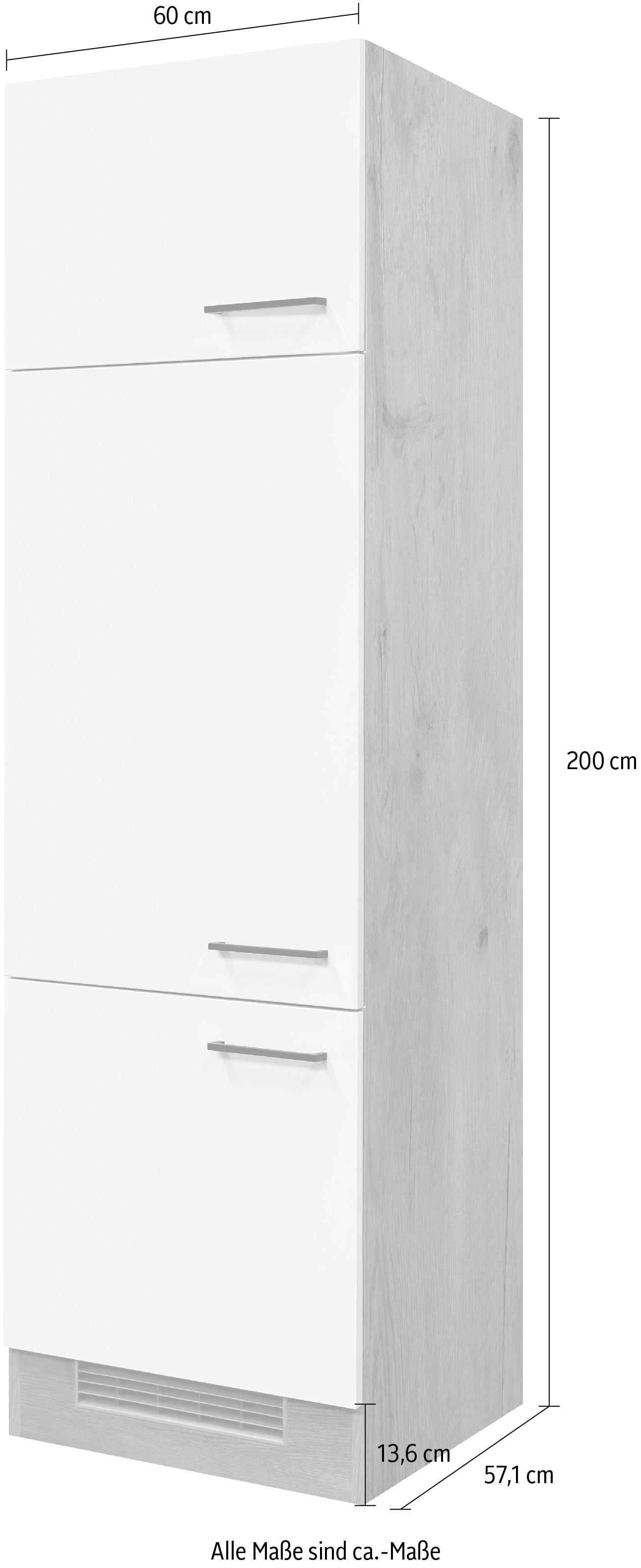 Flex-Well Küche »Morena«, 60 cm breit, 200 cm hoch, inklusive Kühlschrank  auf Raten kaufen | Mehrzweckschränke