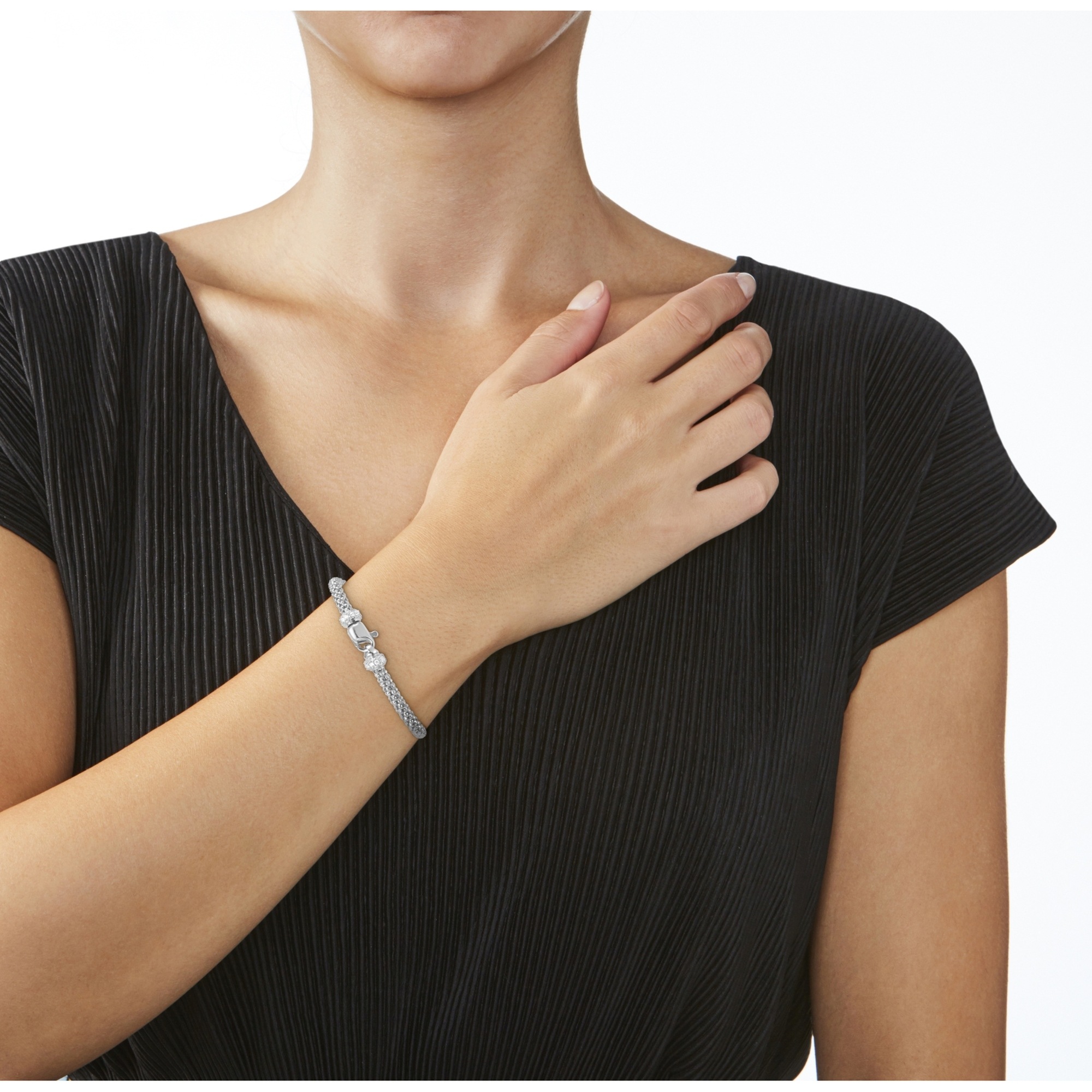 Smart Jewel Armband »Armband Himbeerkette, Zirkonia Steine, Silber 925«