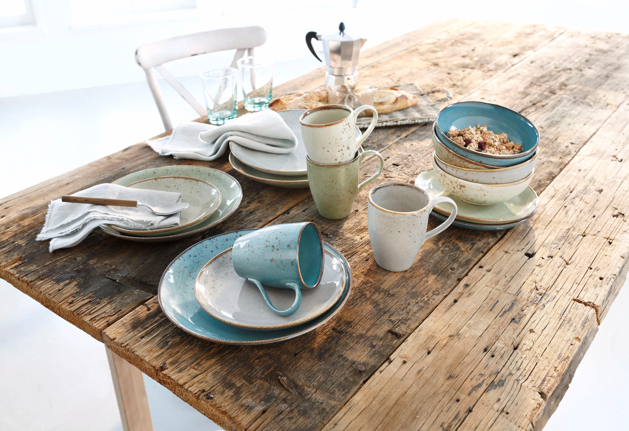 COLLECTION«, tlg., 4 NATURE im 4 CreaTable Naturglasur, Set, XXL mit Jahren 16 Garantie und Tafelservice (Set, 3 Service, für harmonische Personen), für 16 Teile, Kaffeeservice »Geschirr-Set Kombiservice Personen