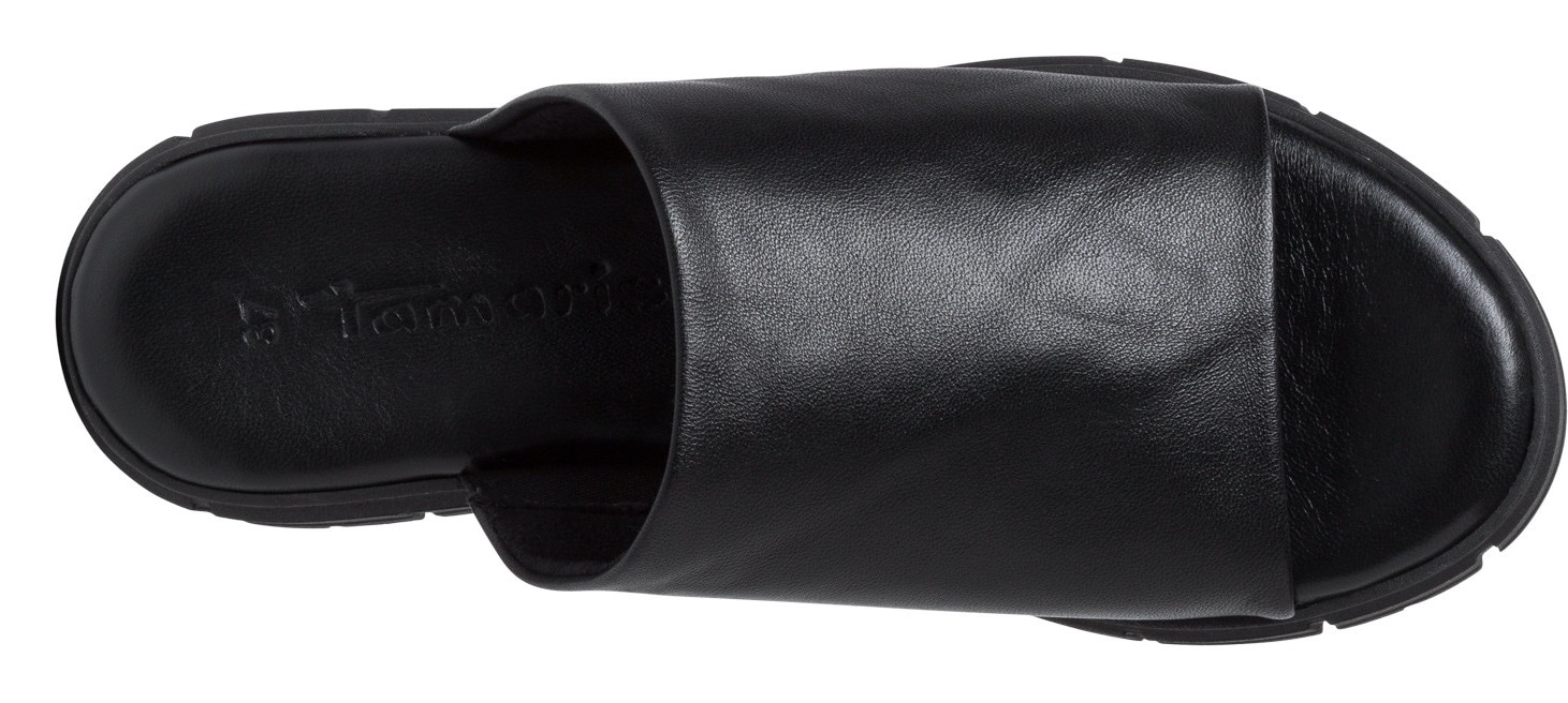 Tamaris Pantolette, Plateau, Sommerschuh, Schlappen im monochromen Look