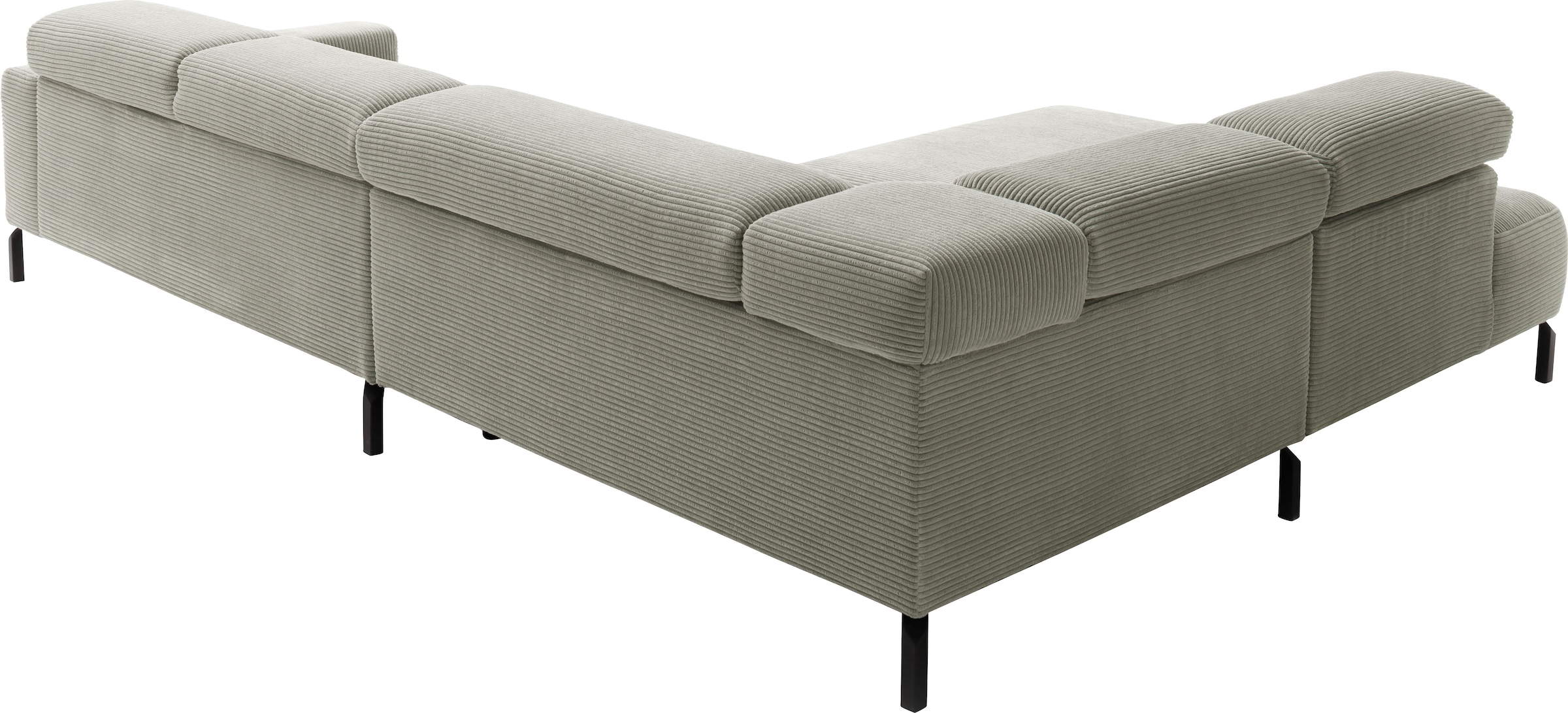 Home affaire Ecksofa »Antonelli, L-Form,  inkl. Kopfteilverstellung, Breite 312 cm« ohne Sitztiefenverstellung, in Cord, stone