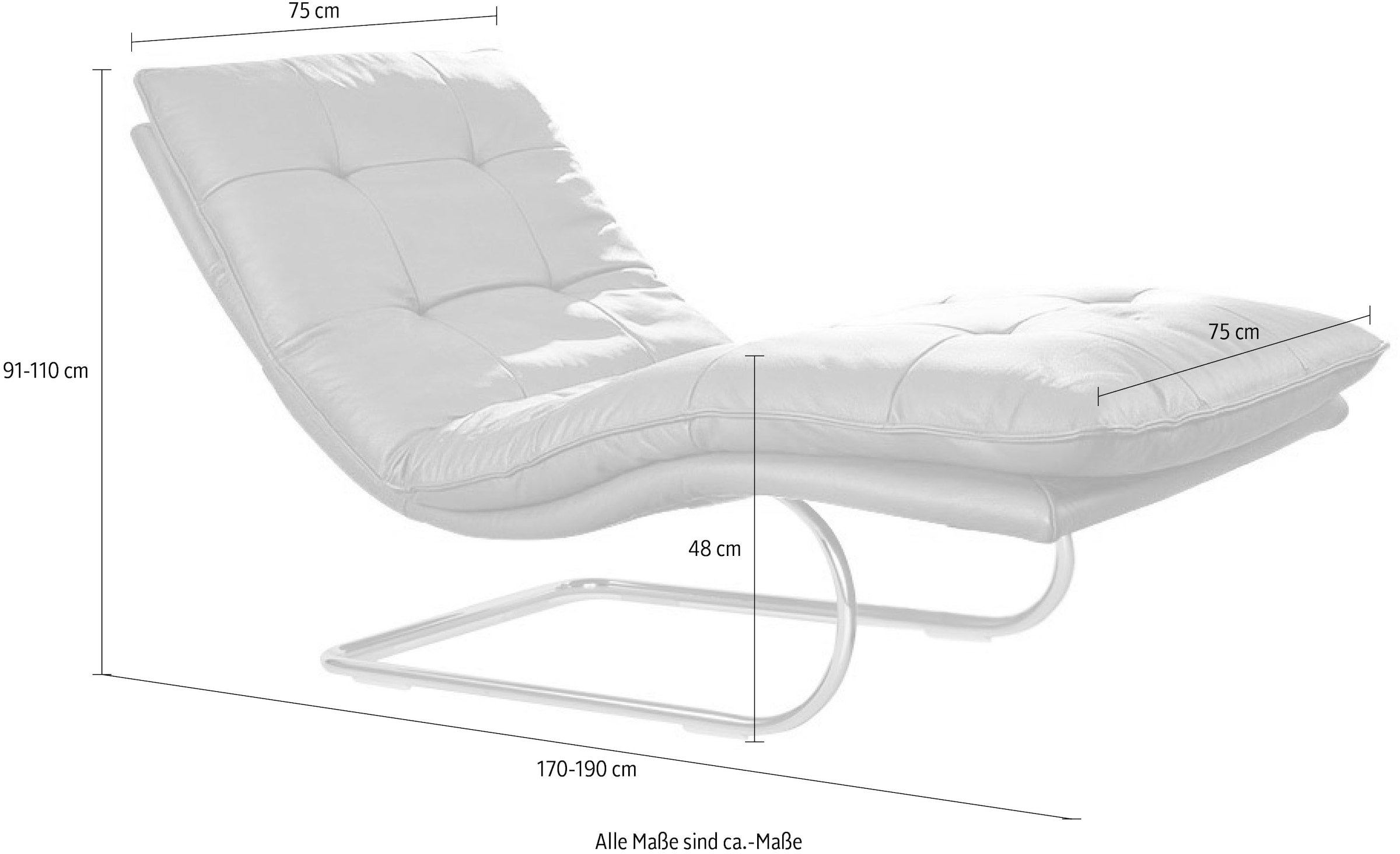 W.SCHILLIG Relaxliege »daily dreams«, in Waffelkissen-Optik, wahlweise mit Motor, Freischwingergestell